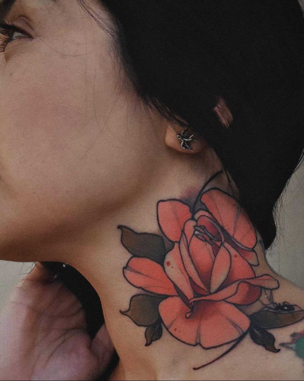 Tattoo tagged with: kanenavasard, flower, small, single needle, tiny, back  of neck, rose, ifttt, little, nature | inked-app.com