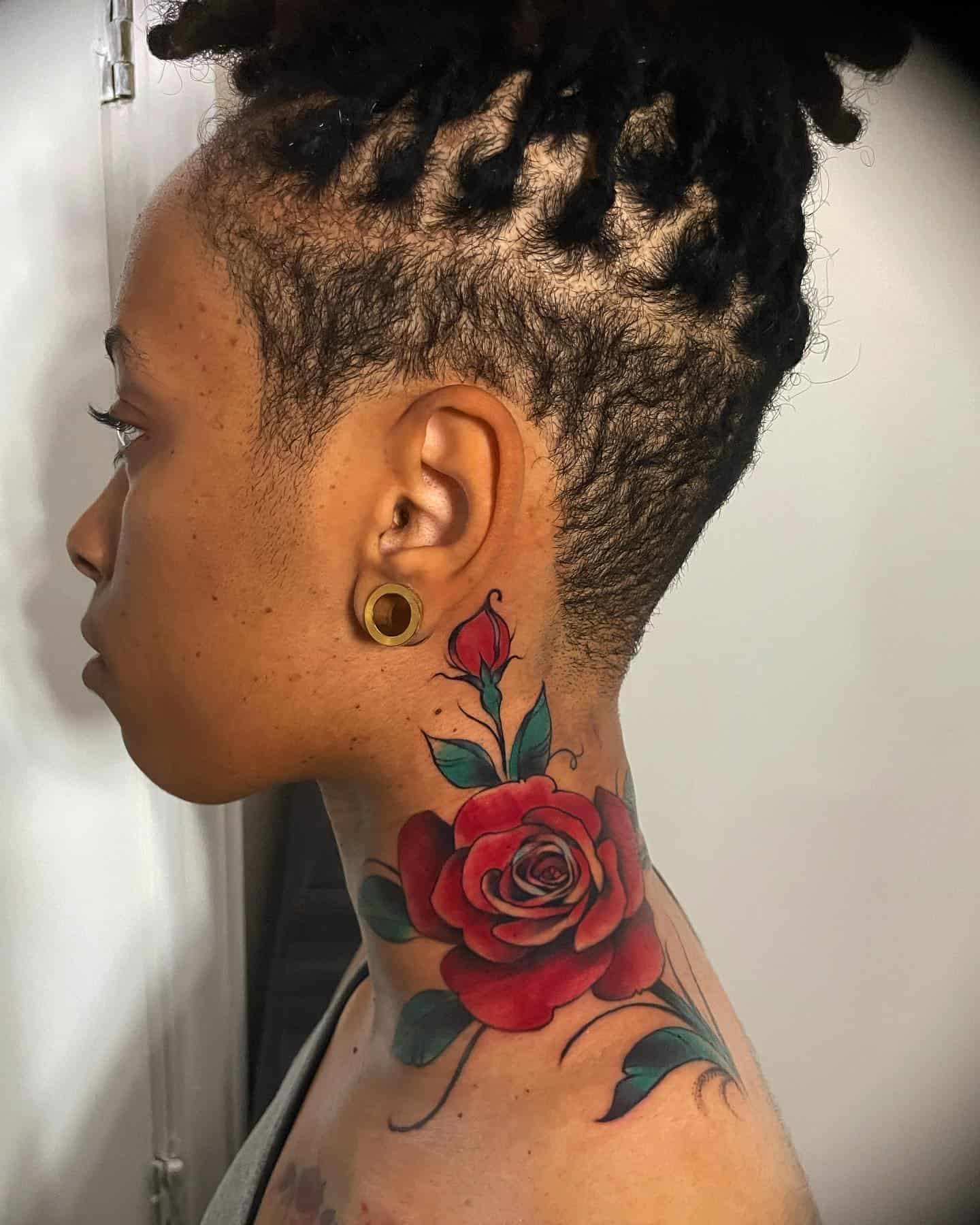 black female tattoo on neck｜TikTok Search