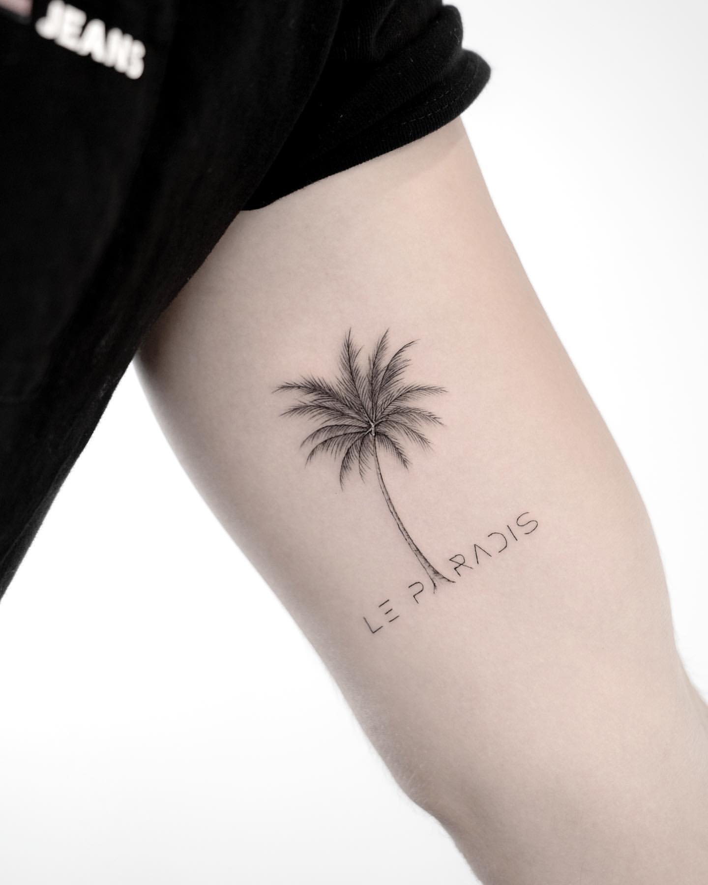 ALL DAY Tattoo BKK - Minimalist palm tree joint by the homie Jong | Facebook