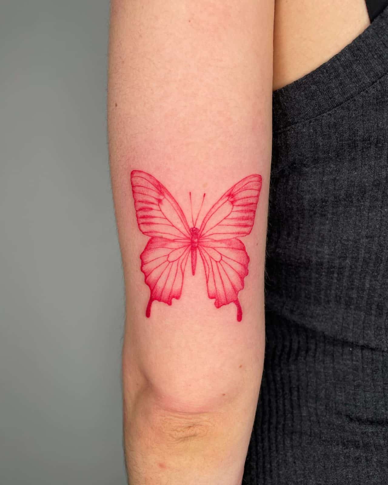 40 Beautiful Red Butterfly Tattoo Ideas for Men & Women in 2023