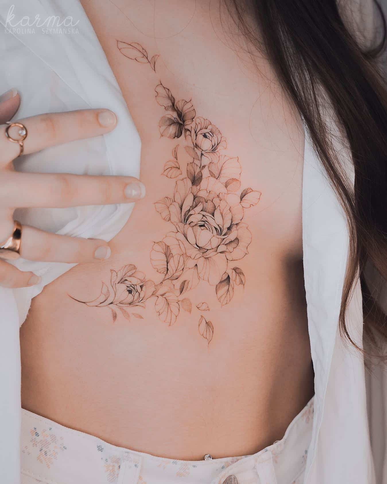 Tattoo uploaded by Mike Sin • Floral back piece #backpiece #flowers  #floraltattoo #birthflowers #girlswithtattoos #feminine #fineline • Tattoodo