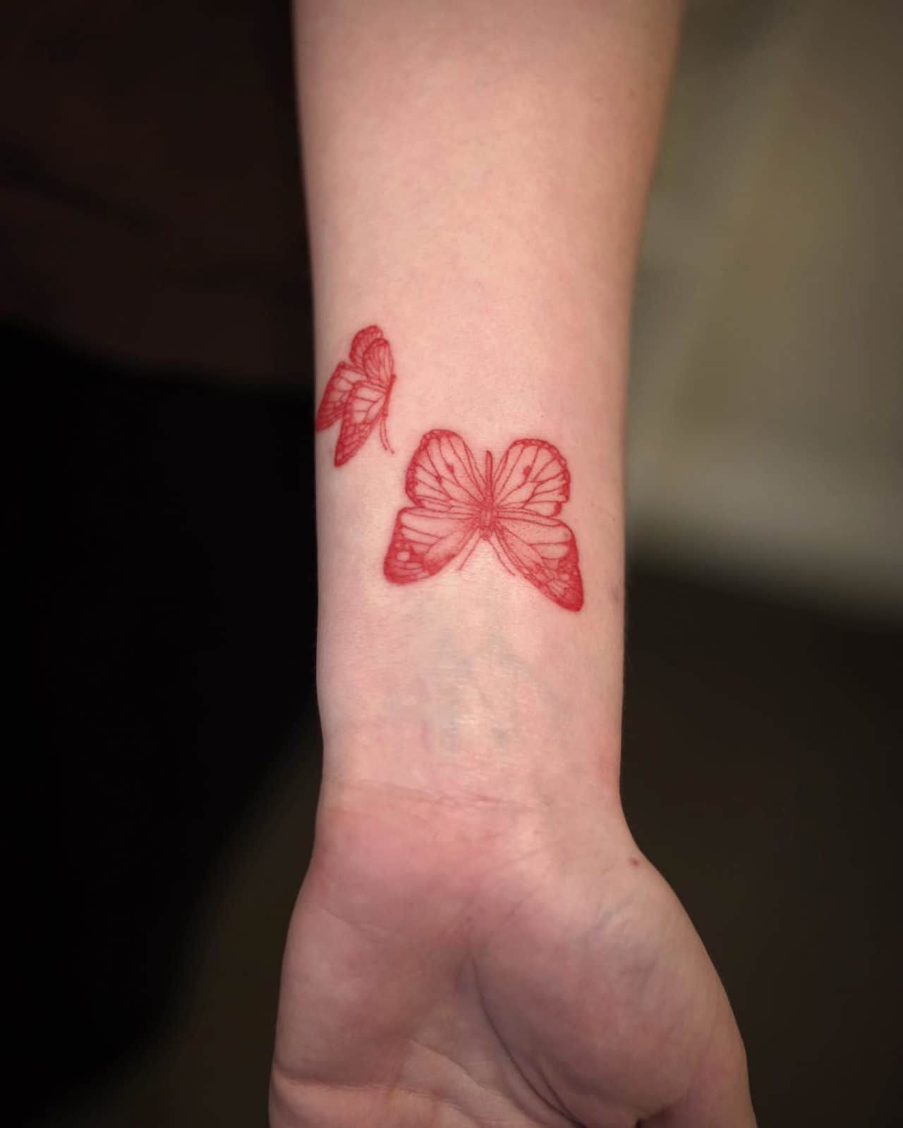 40 Beautiful Red Butterfly Tattoo Ideas for Men & Women in 2024