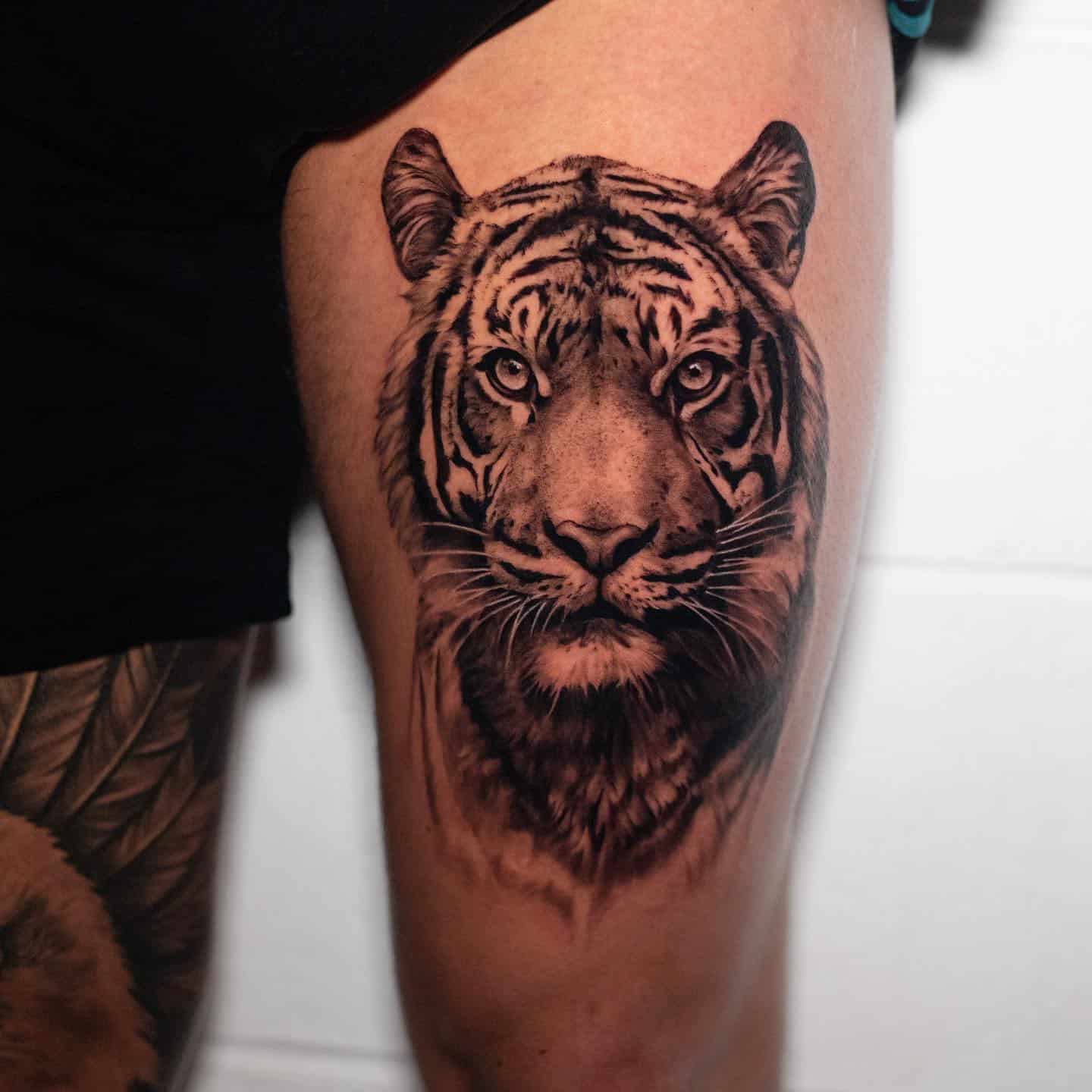Pavan Kumar  Tiger Face Tattoo