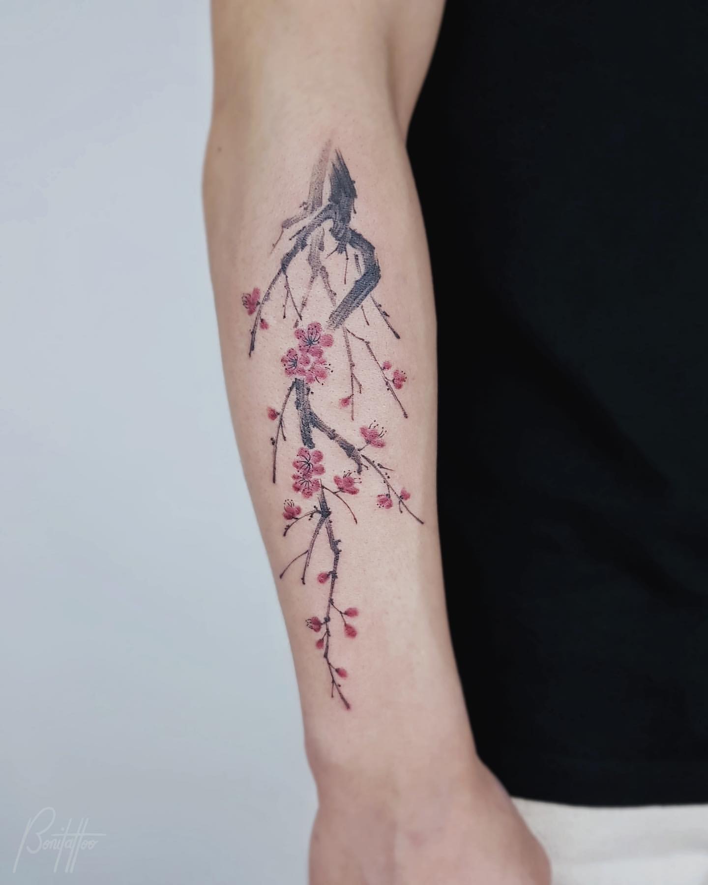 Cherry blossom tattoo men
