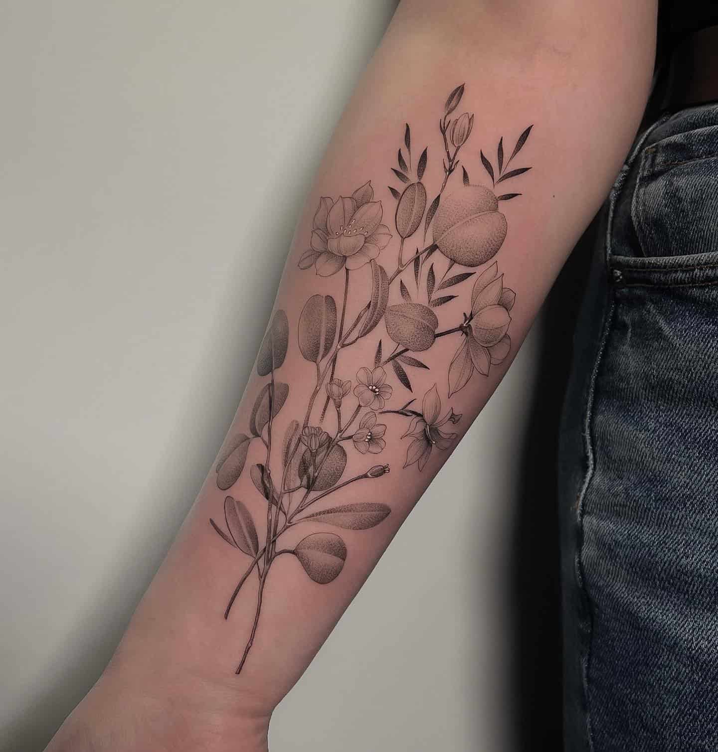 Fine Line Flower Temporary Tattoos – neartattoos