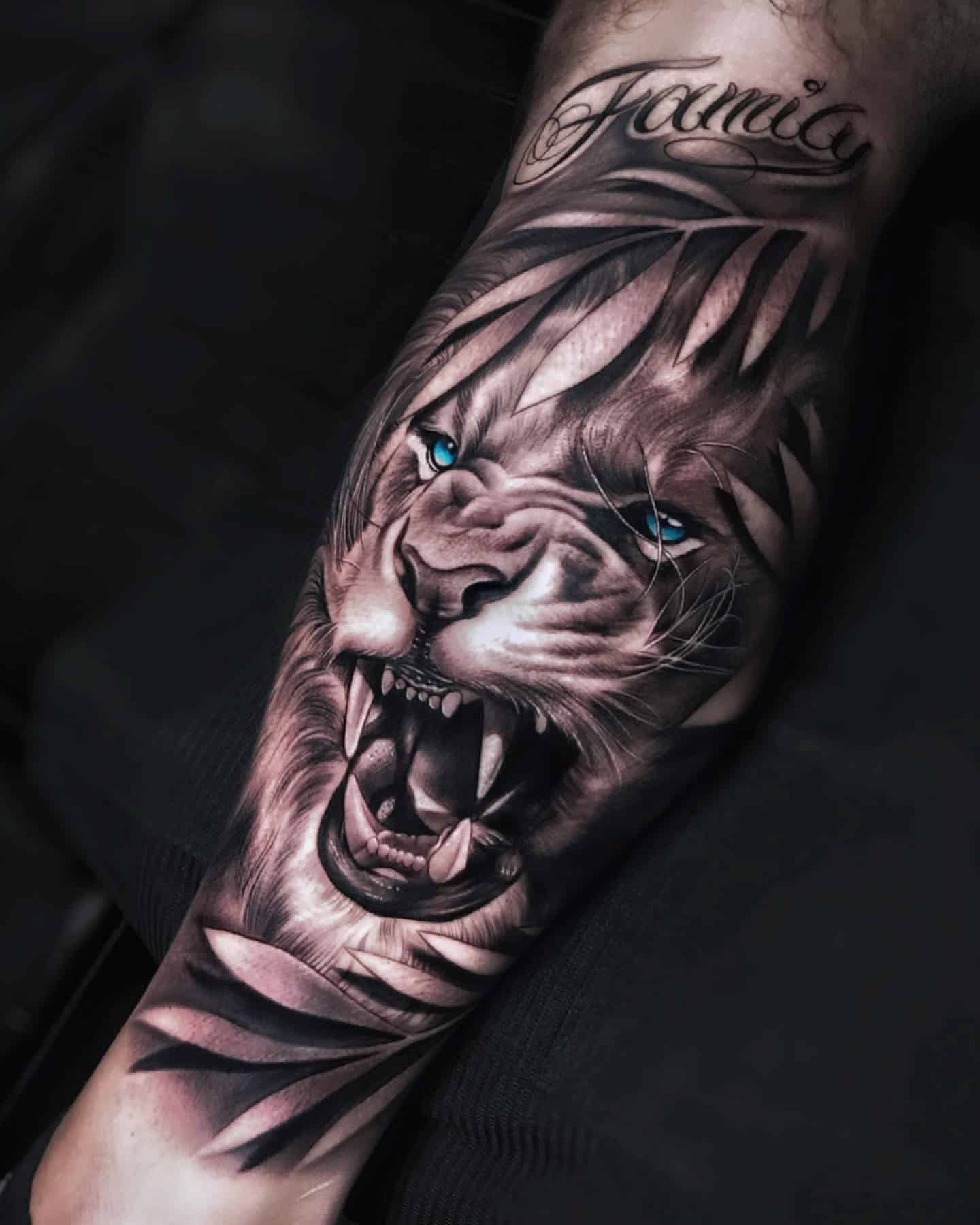 New Black Lion Roar Tattoo Waterproof Temporary Body Tattoo