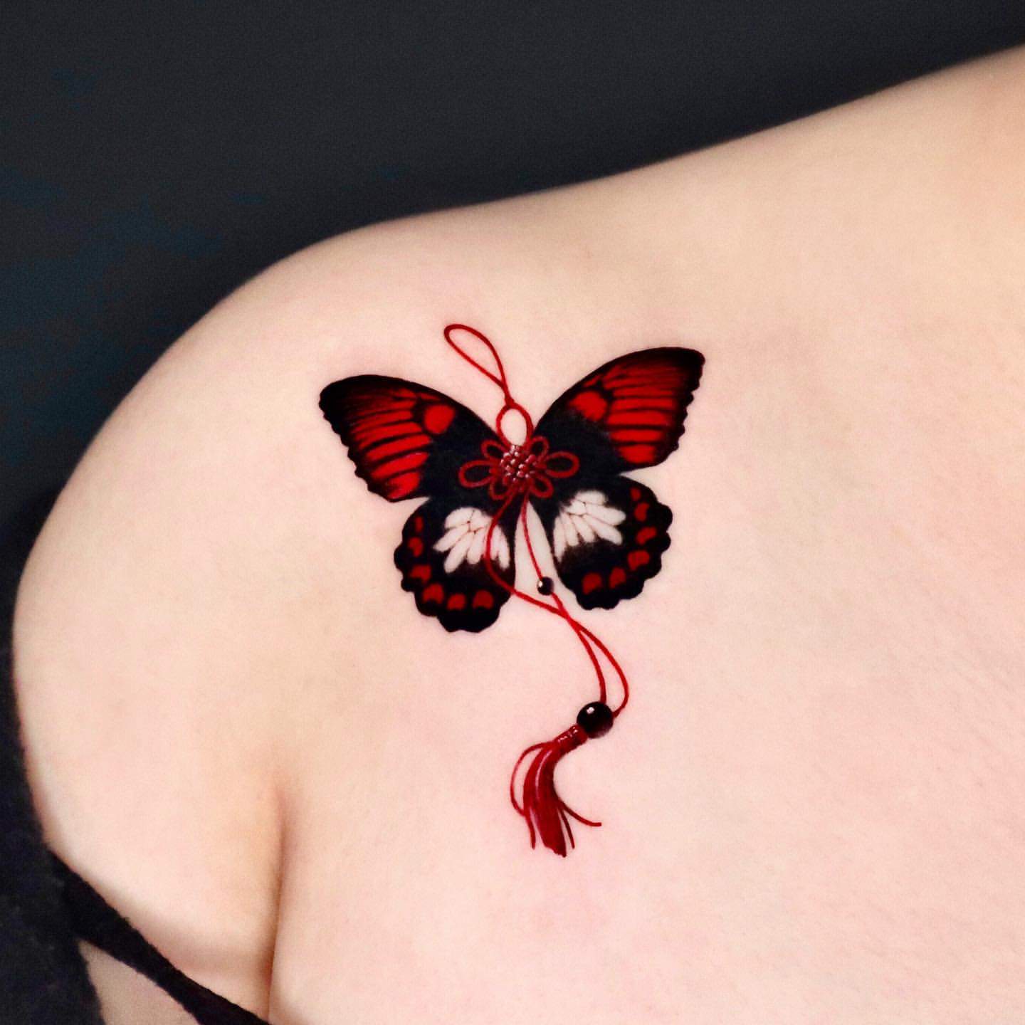Red Butterfly Tattoo Ideas 20