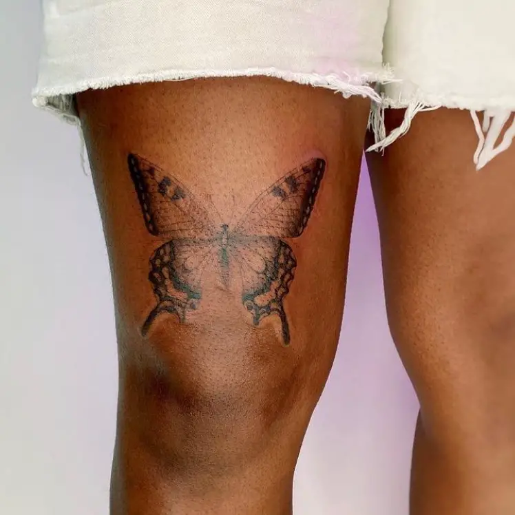 Butterfly Thigh Tattoo Ideas 30