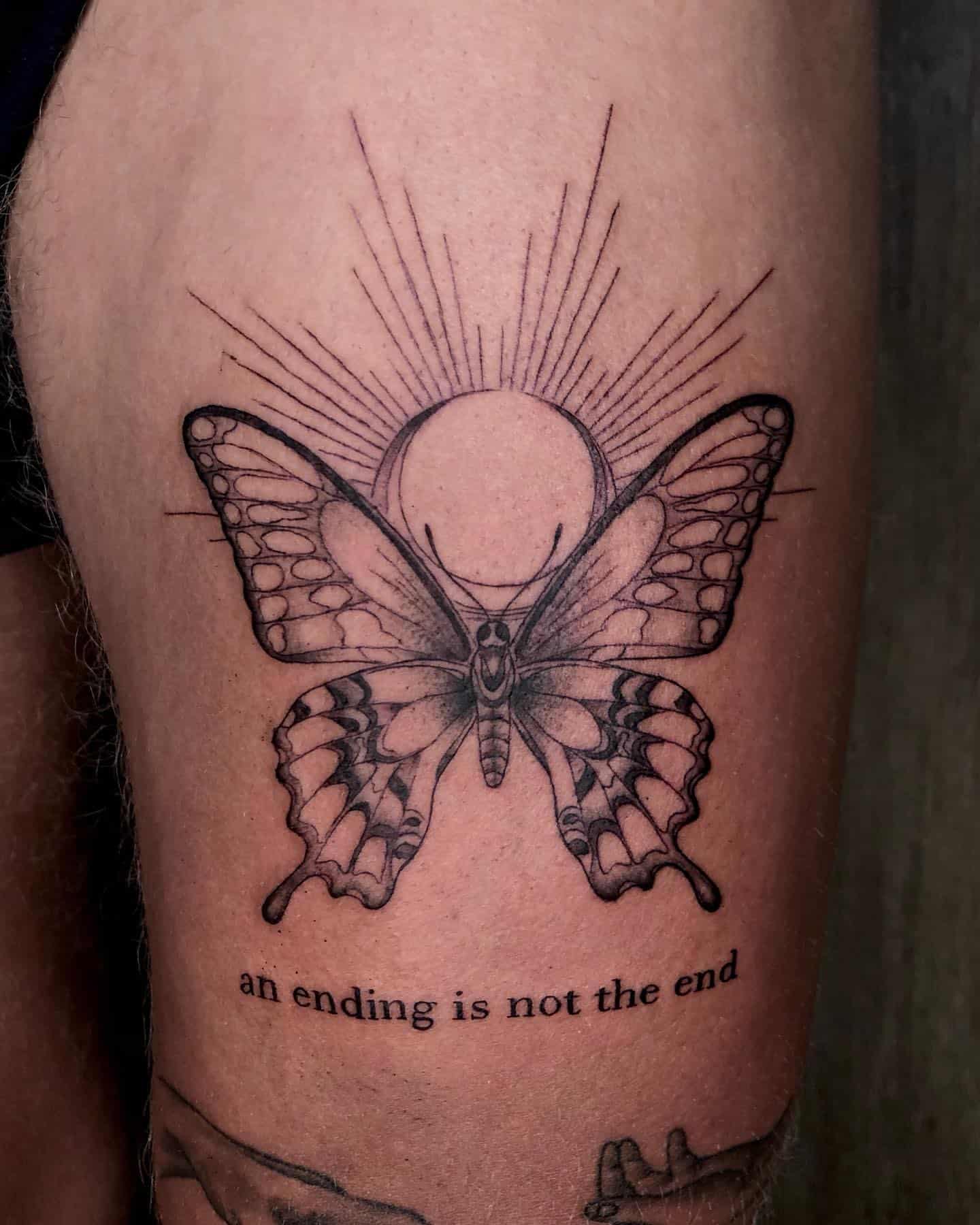Butterfly Thigh Tattoo Ideas 23