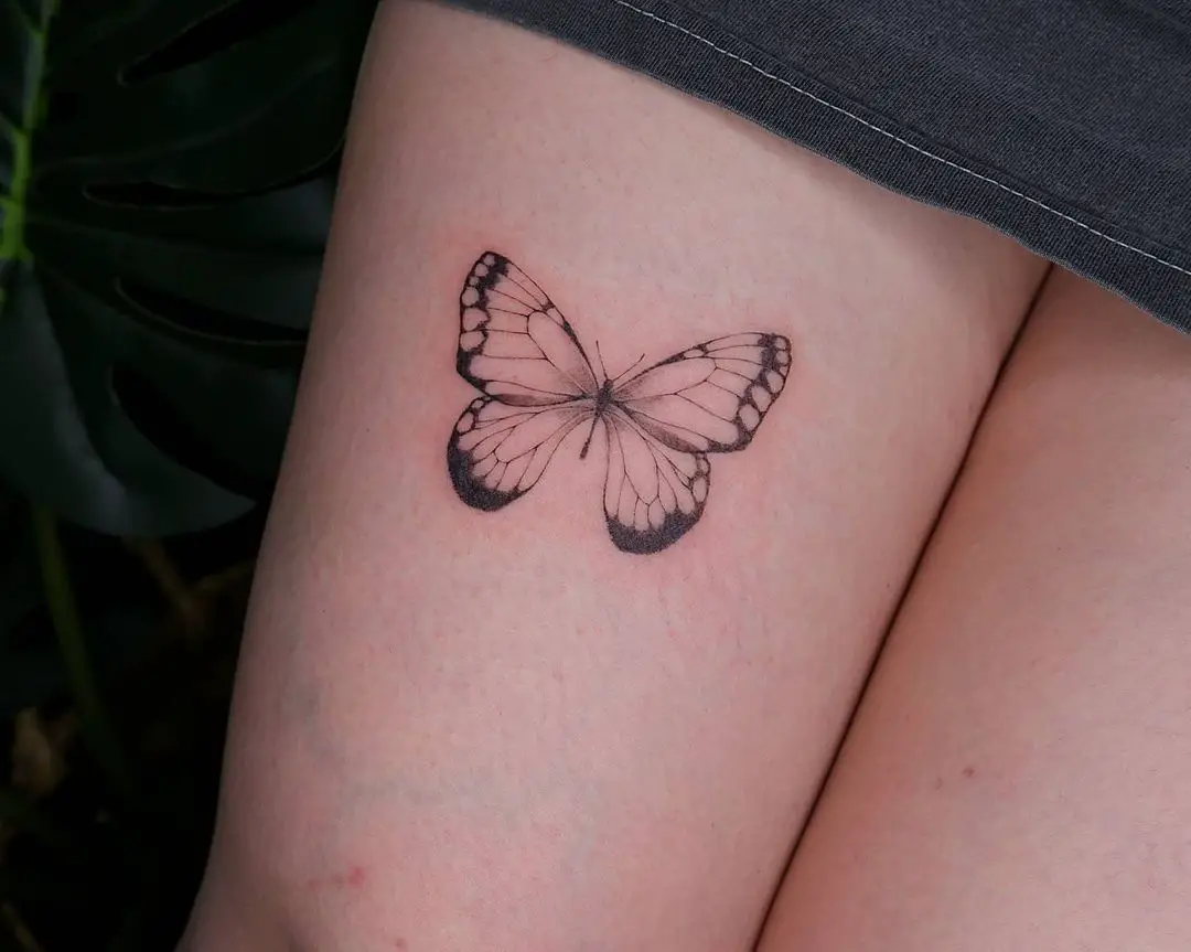 Butterfly Thigh Tattoo Ideas 32