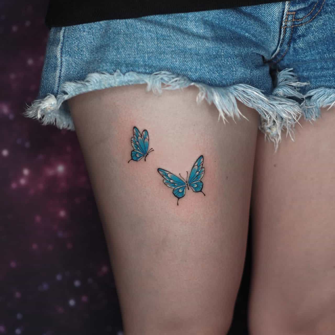 30 Awesome Butterfly Thigh Tattoo Ideas for Men & Women in 2023
