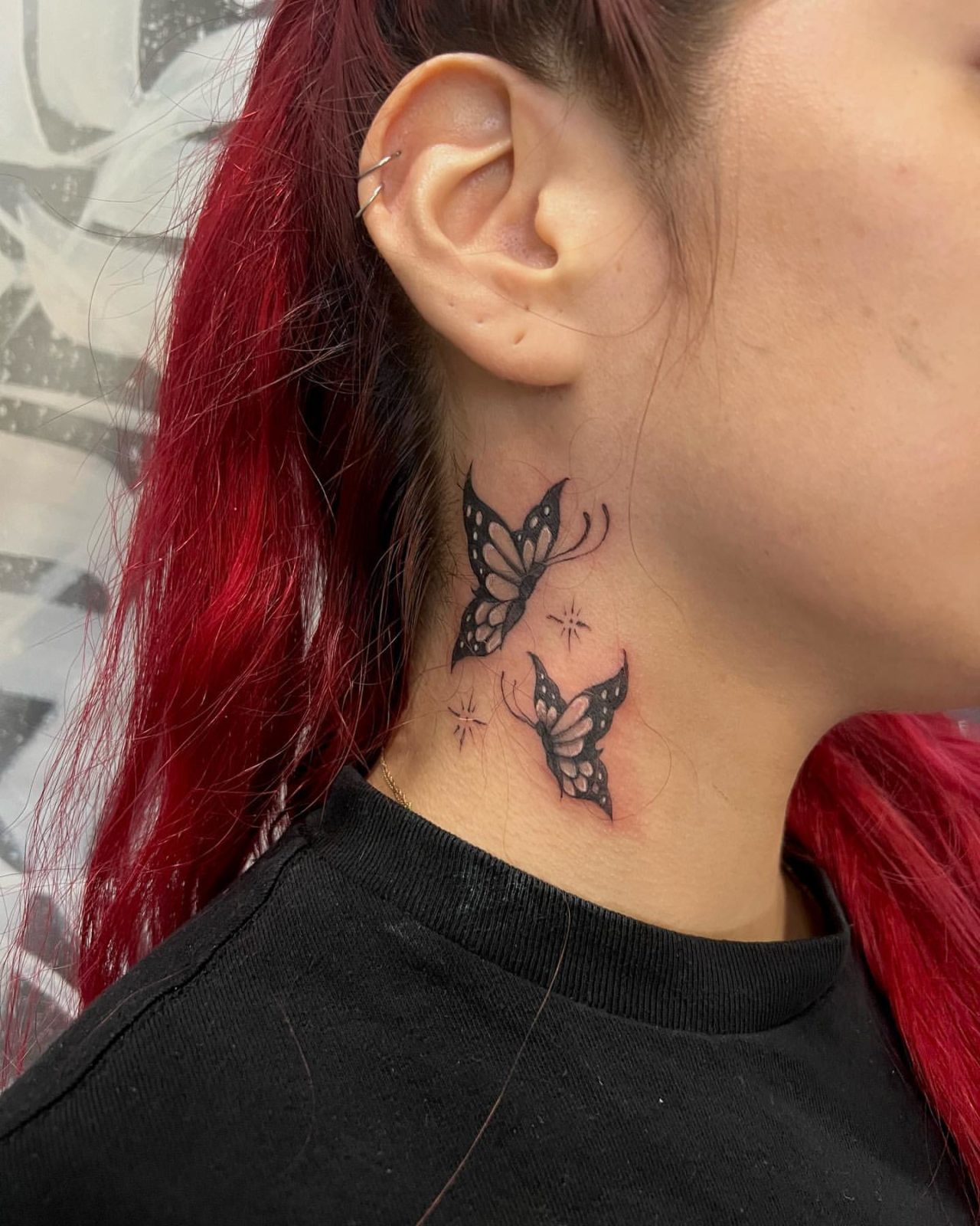 25 Cool Butterfly Neck Tattoo Ideas for Men & Women in 2023