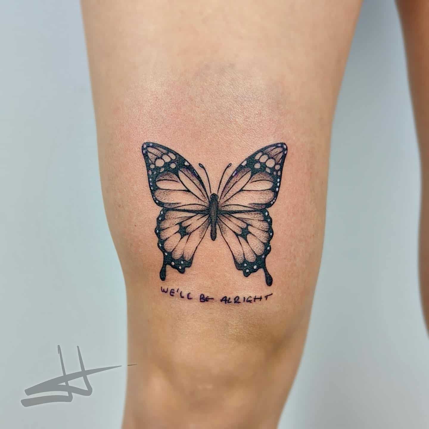 Butterfly Thigh Tattoo Ideas 9