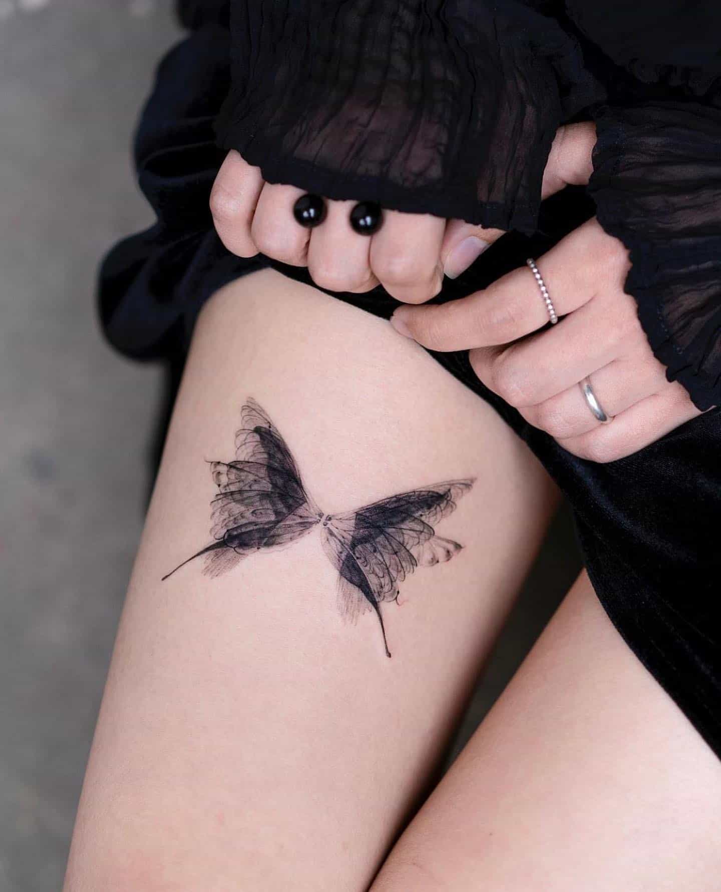30 Awesome Butterfly Thigh Tattoo Ideas for Men & Women in 2023