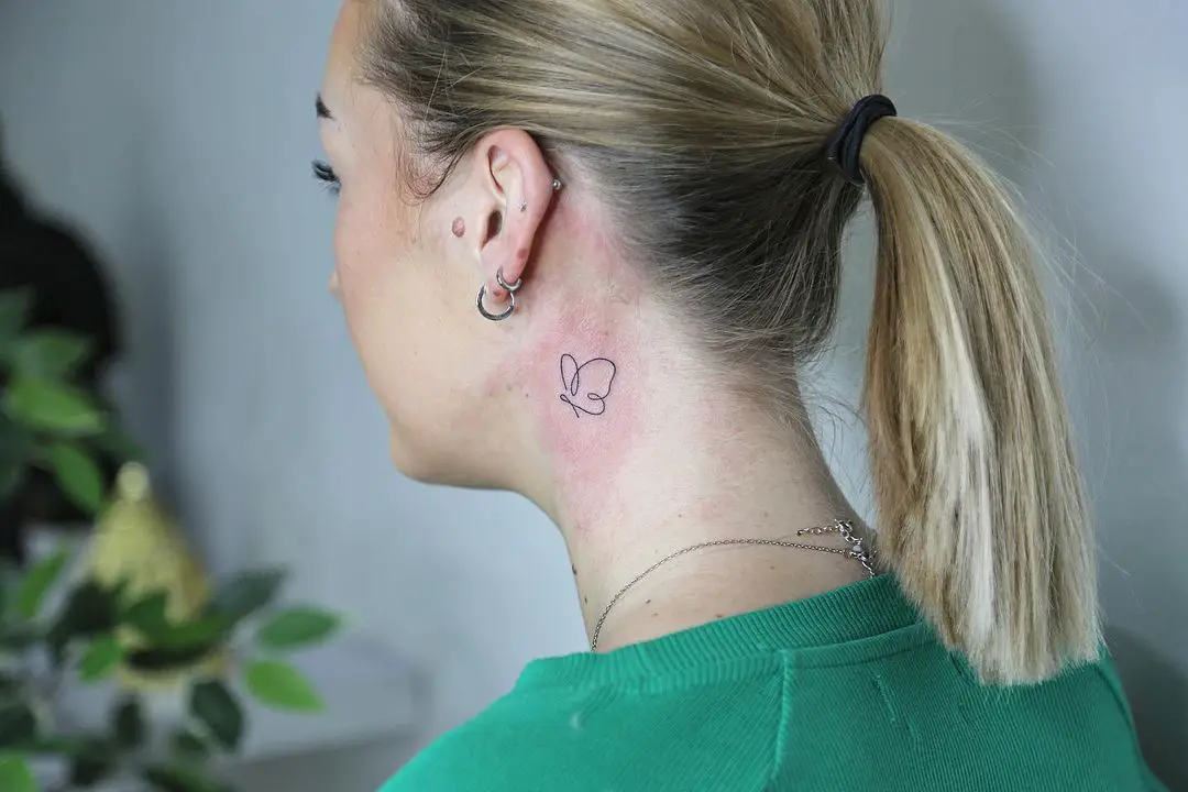 Butterfly Behind Ear Tattoo Ideas 19