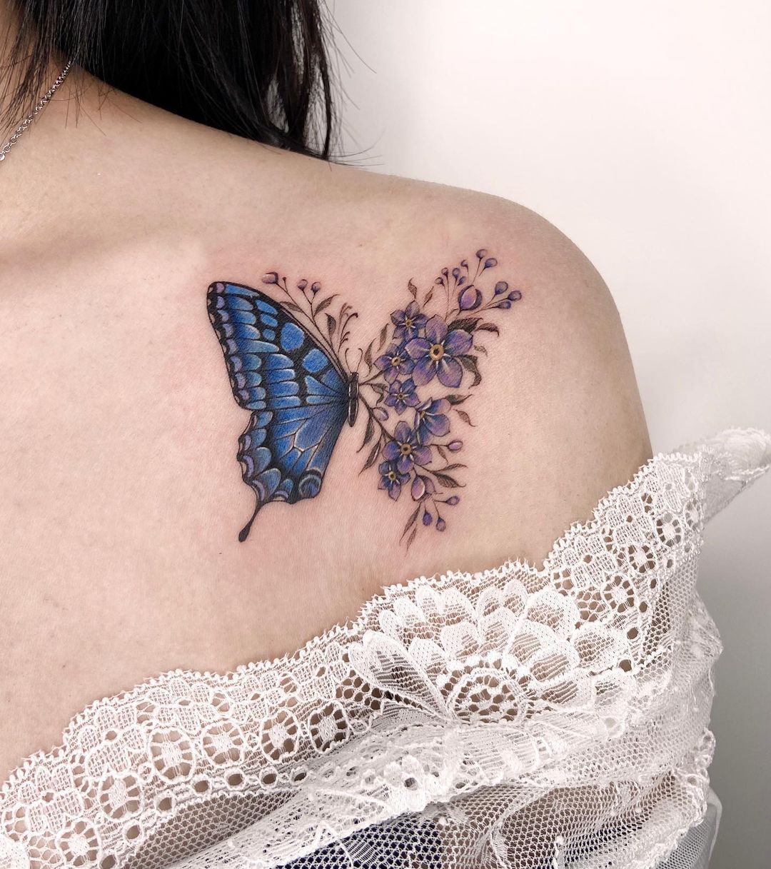 Blue Butterfly Tattoo Ideas 12