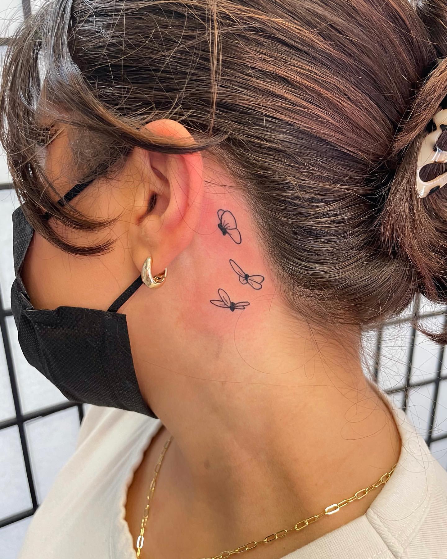 Butterfly Behind Ear Tattoo Ideas 10