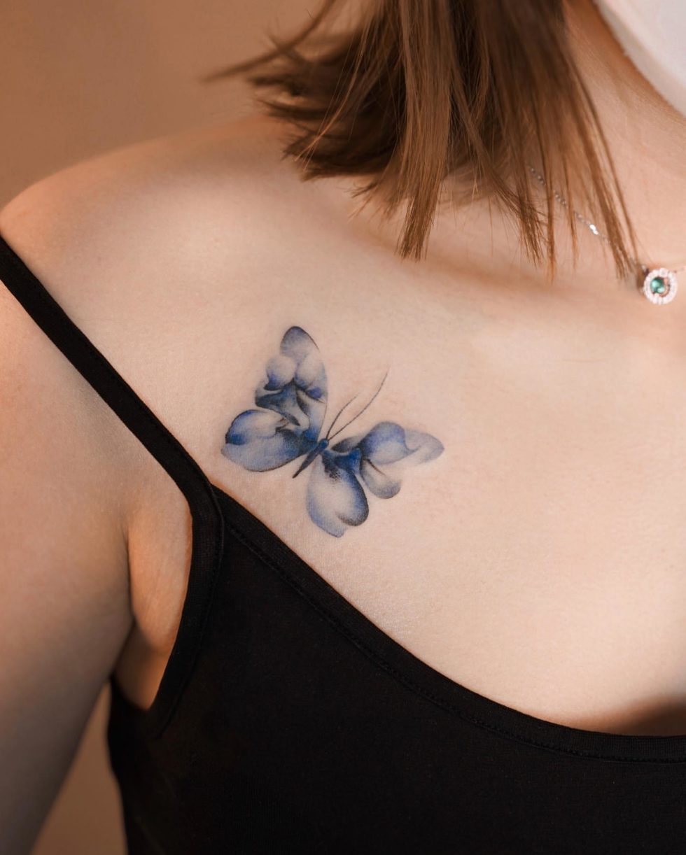 30 Awesome Blue Butterfly Tattoo Ideas for 2024