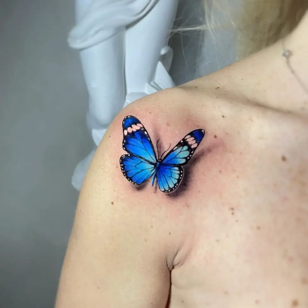 30 Awesome Blue Butterfly Tattoo Ideas for 2024