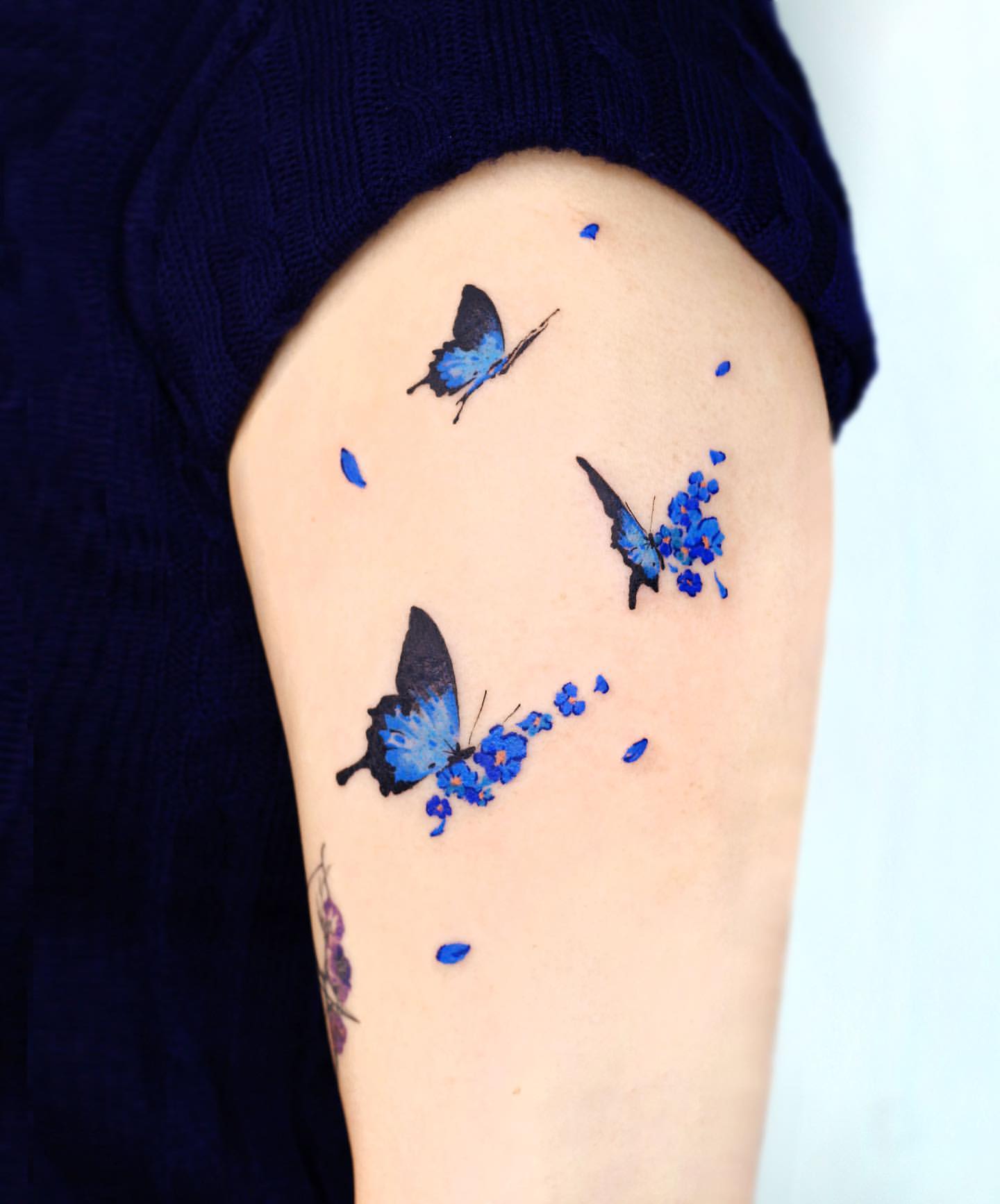 Blue Butterfly Tattoo Ideas 25
