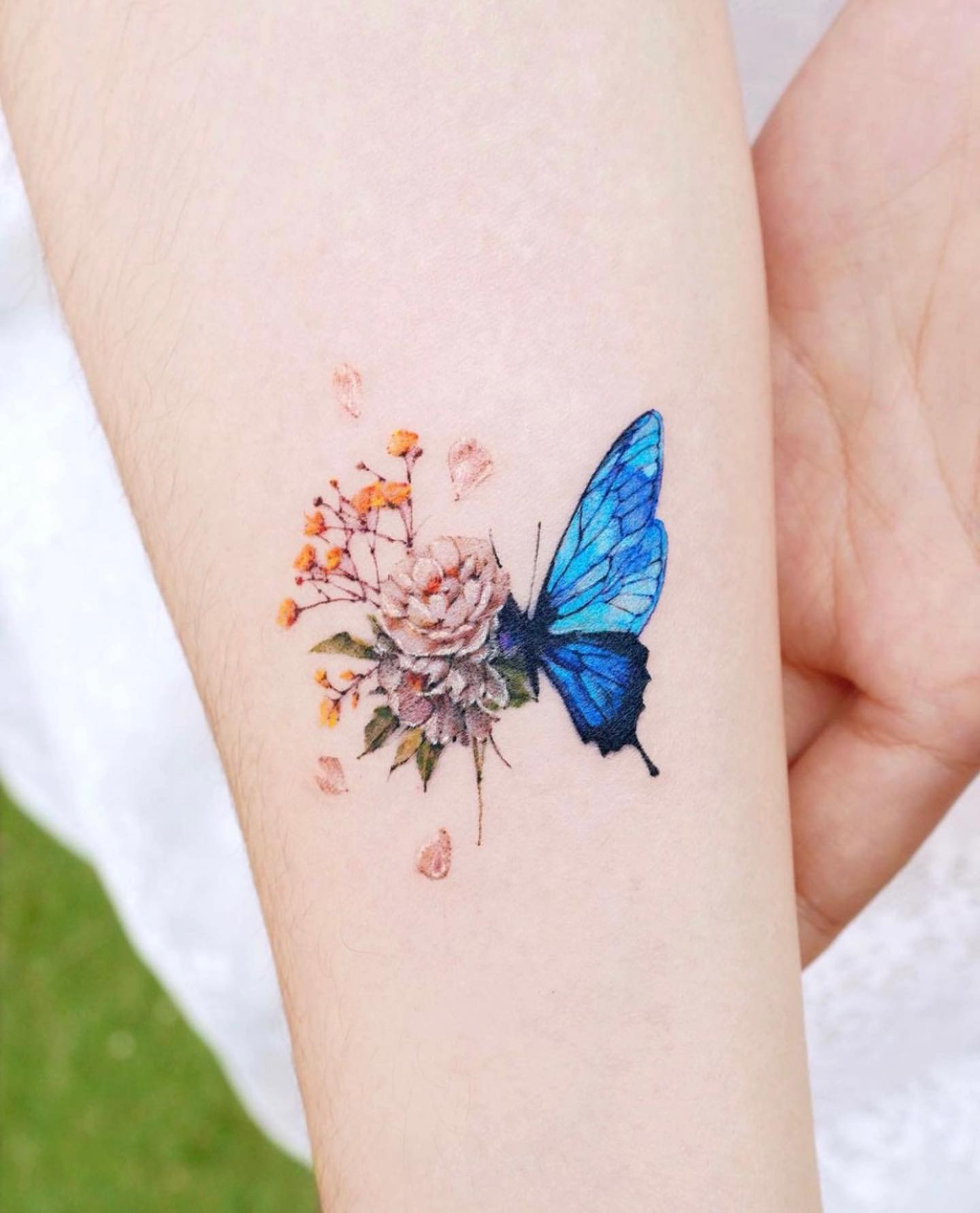Blue Butterfly Tattoo Ideas 27