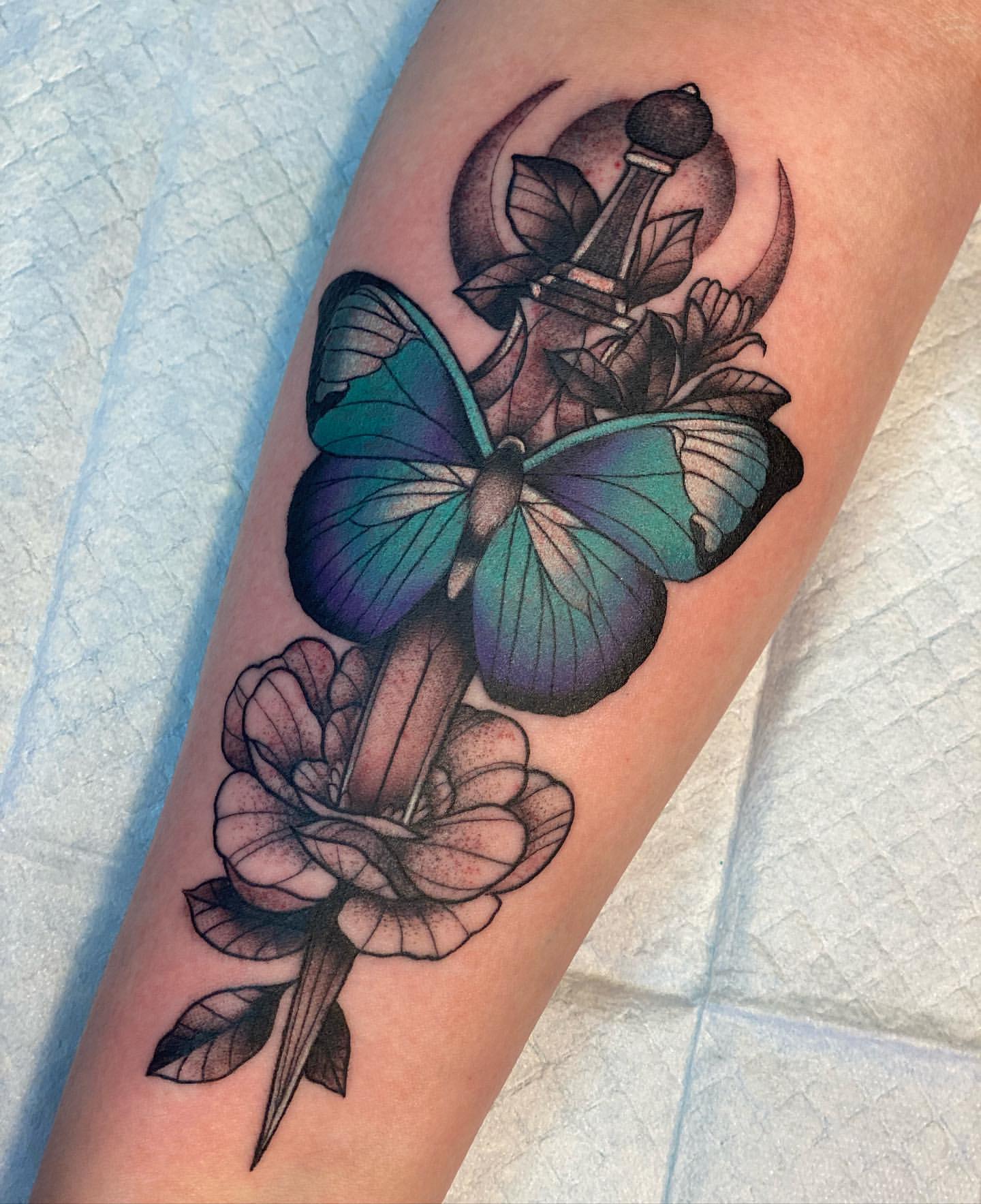 Blue Butterfly Tattoo Ideas 3