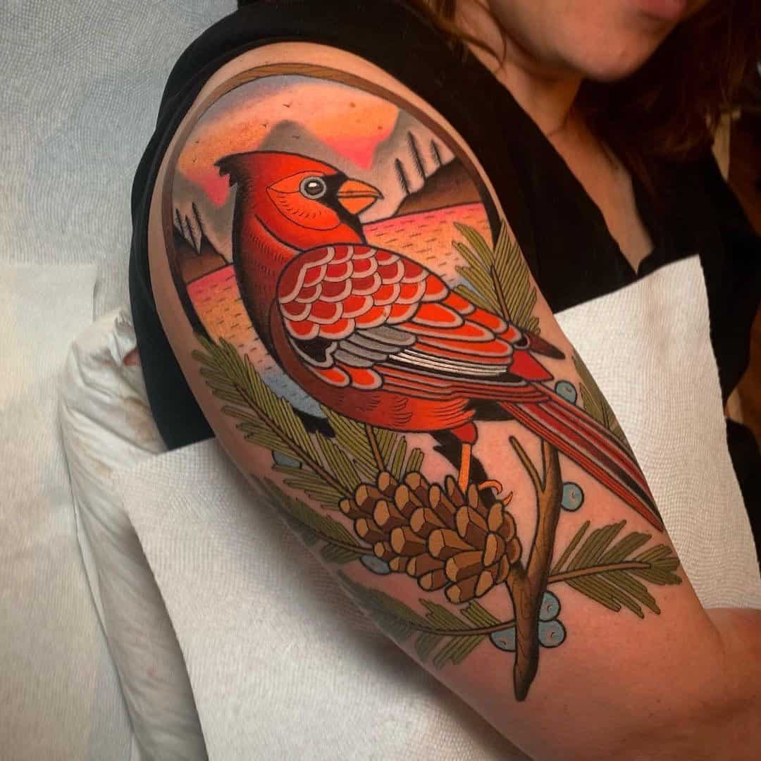 Cardinal Tattoo Ideas 39