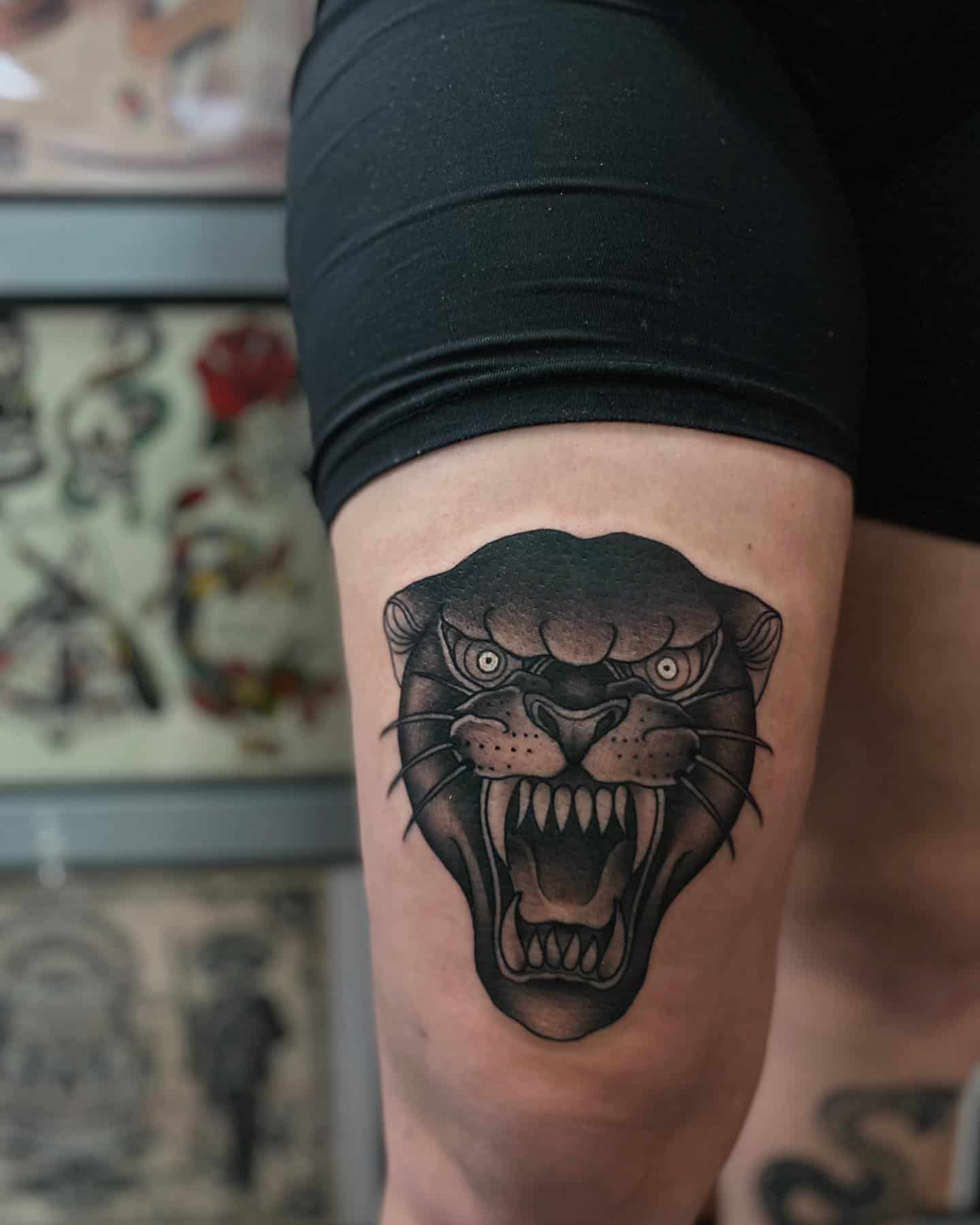 Tattoo Snob on Instagram Panther Love tattoo by amandaslatertattoo at  lake  Traditional hand tattoo Traditional tattoo inspiration  Traditional tattoo sleeve