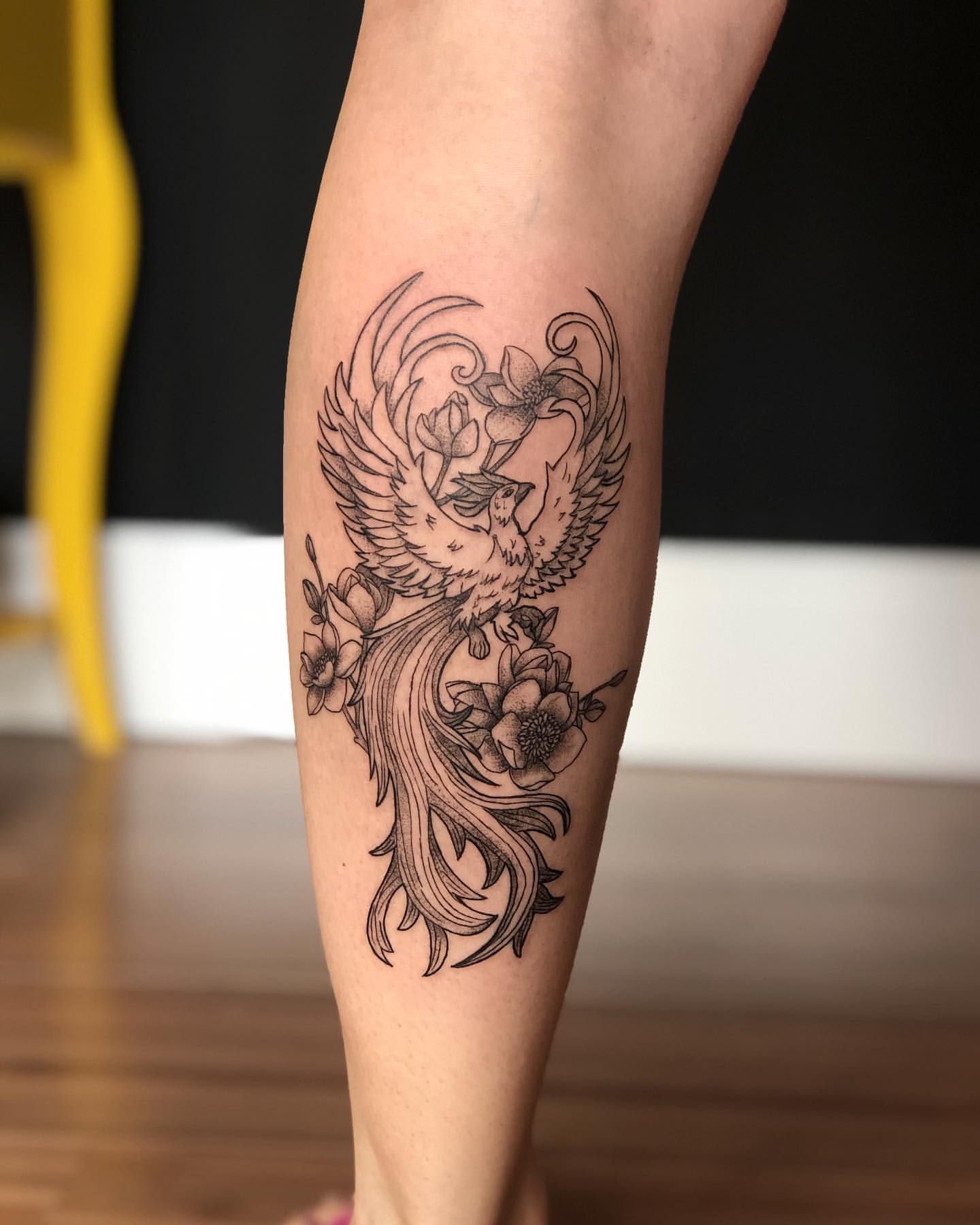 Phoenix calf tattoo Freshly done  Tattoos by Fletch  Facebook