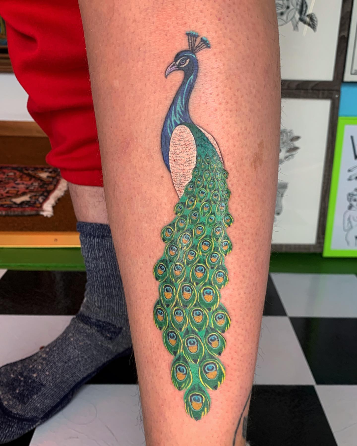 Zach Nelligan peacock - Bird Tattoos - Last Sparrow Tattoo
