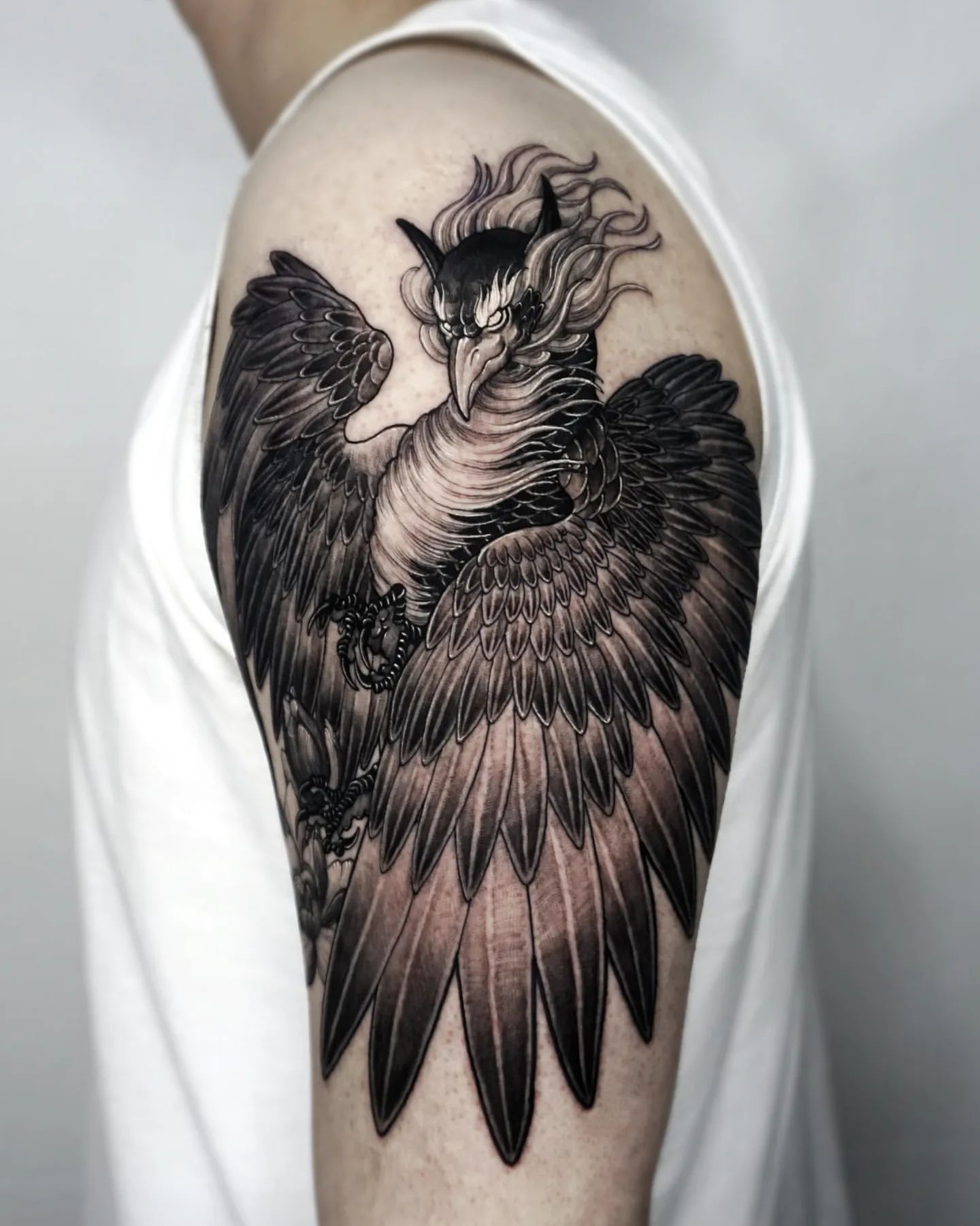 Phoenix Male Chest Tattoo  TATTOOGOTO