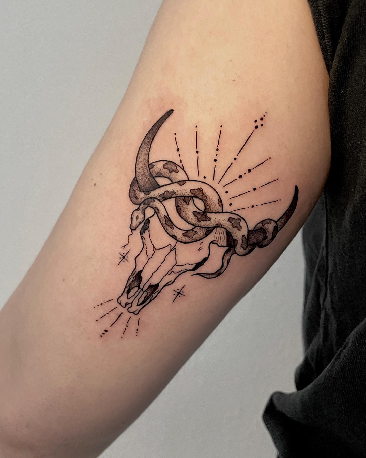 Bull Skull Tattoo Ideas 25