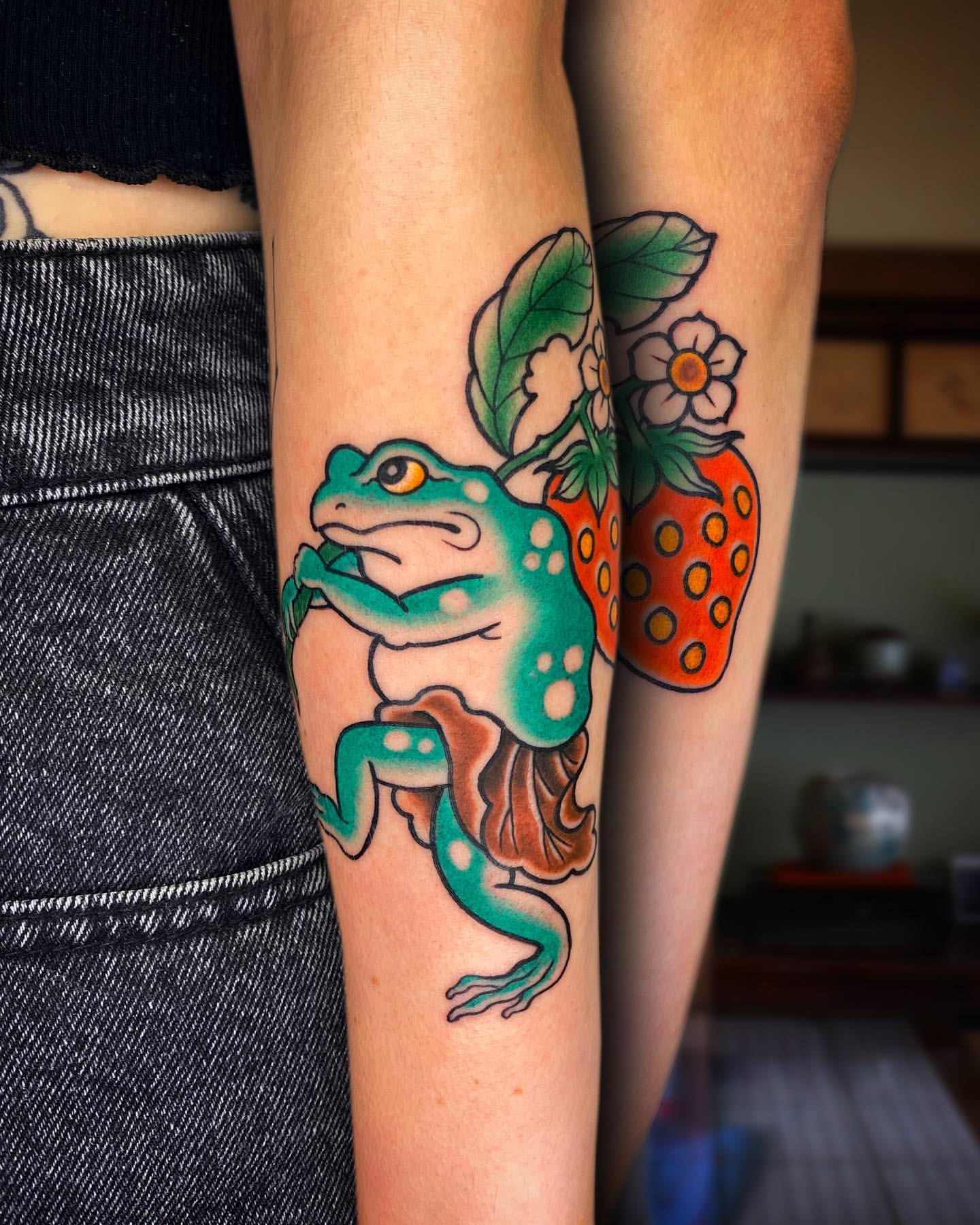 Sunset Tattoo  Traditional Frog tattoo done by Milky