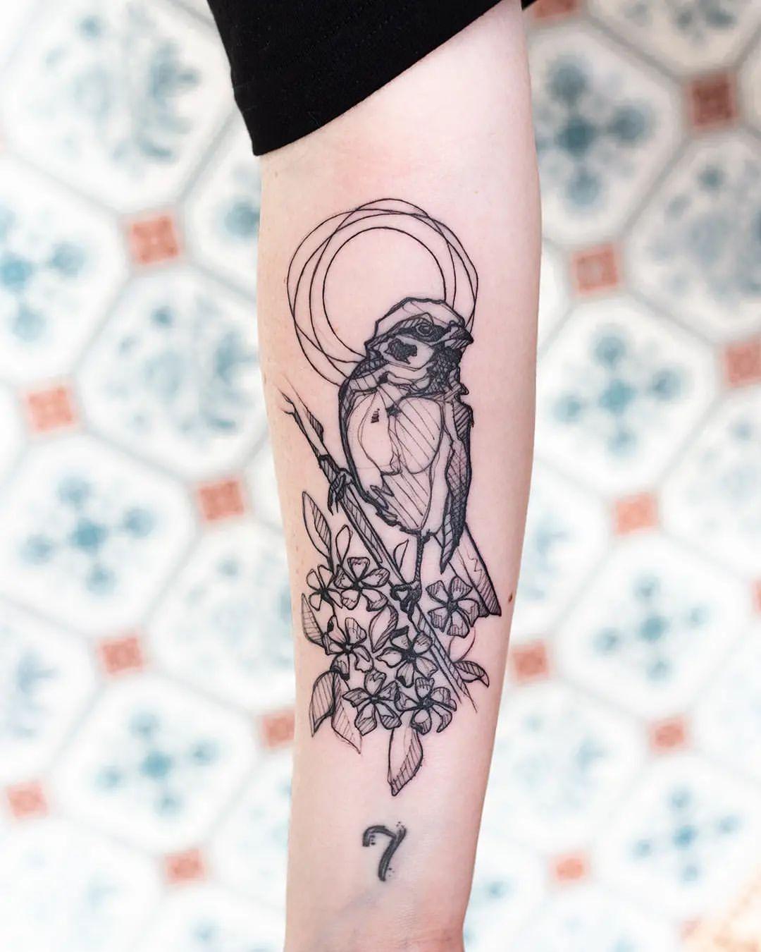 Sparrow Tattoo Ideas 16