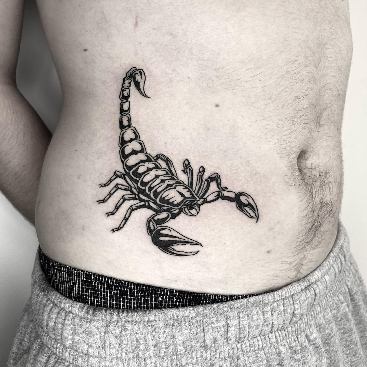 Stomach Scorpion tattoo men at theYou.com