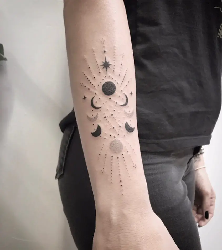 Moon Phases Tattoo Ideas 9