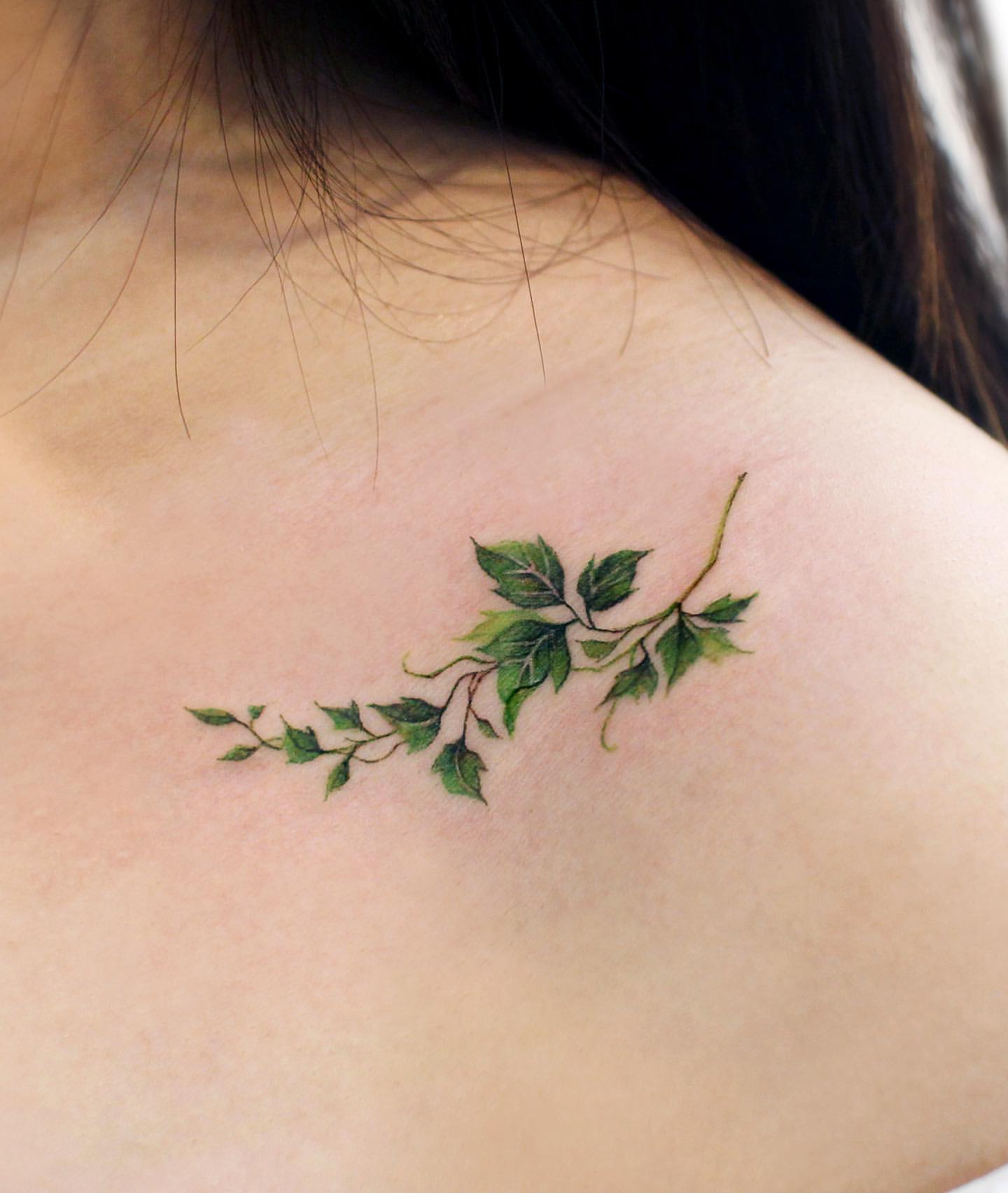 Freehand green willow tattoo on the arm  Green tattoos Tattoos Maple  tree tattoos