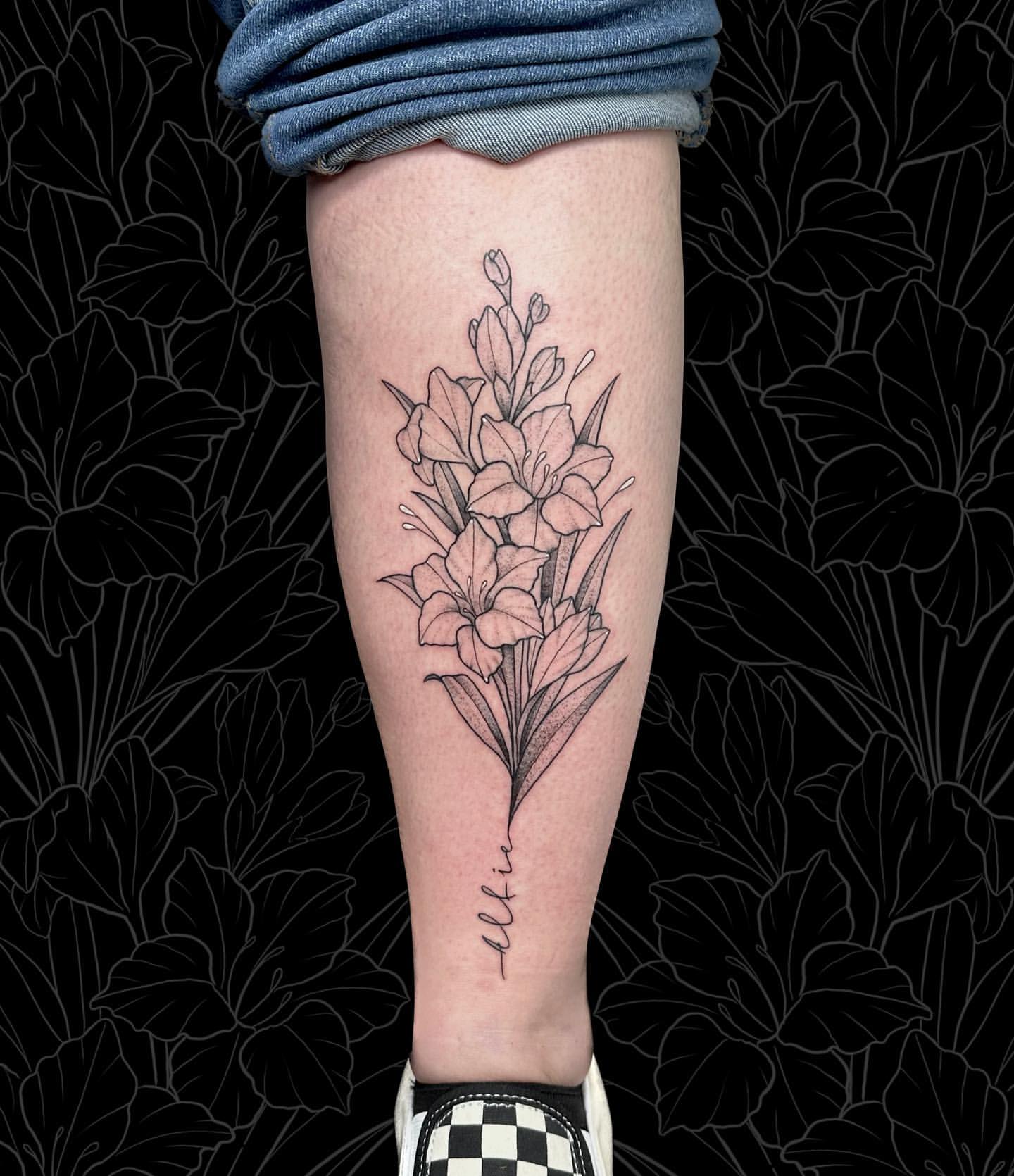 Gladiolus Tattoo Ideas 25