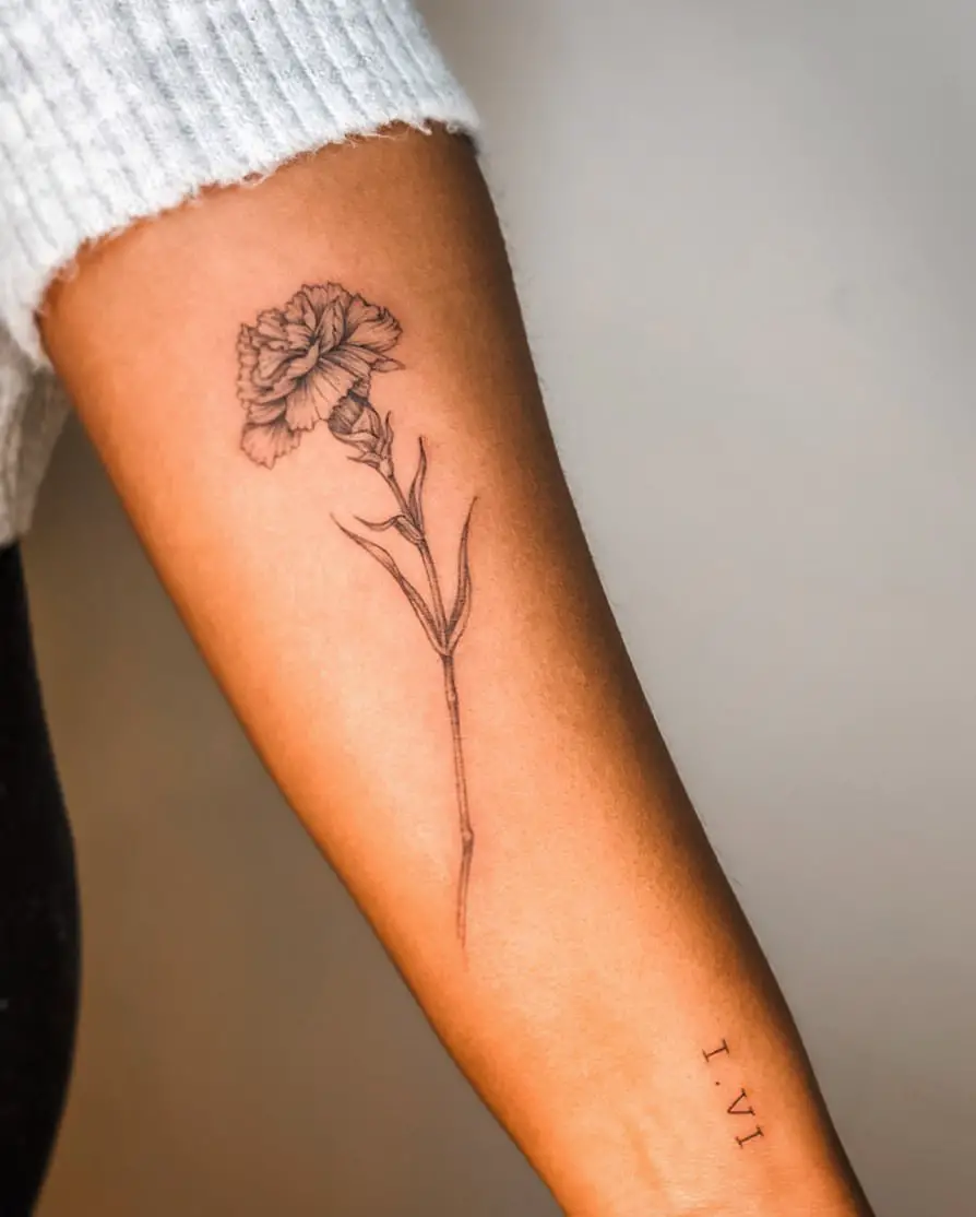 Carnation Tattoo Ideas 15