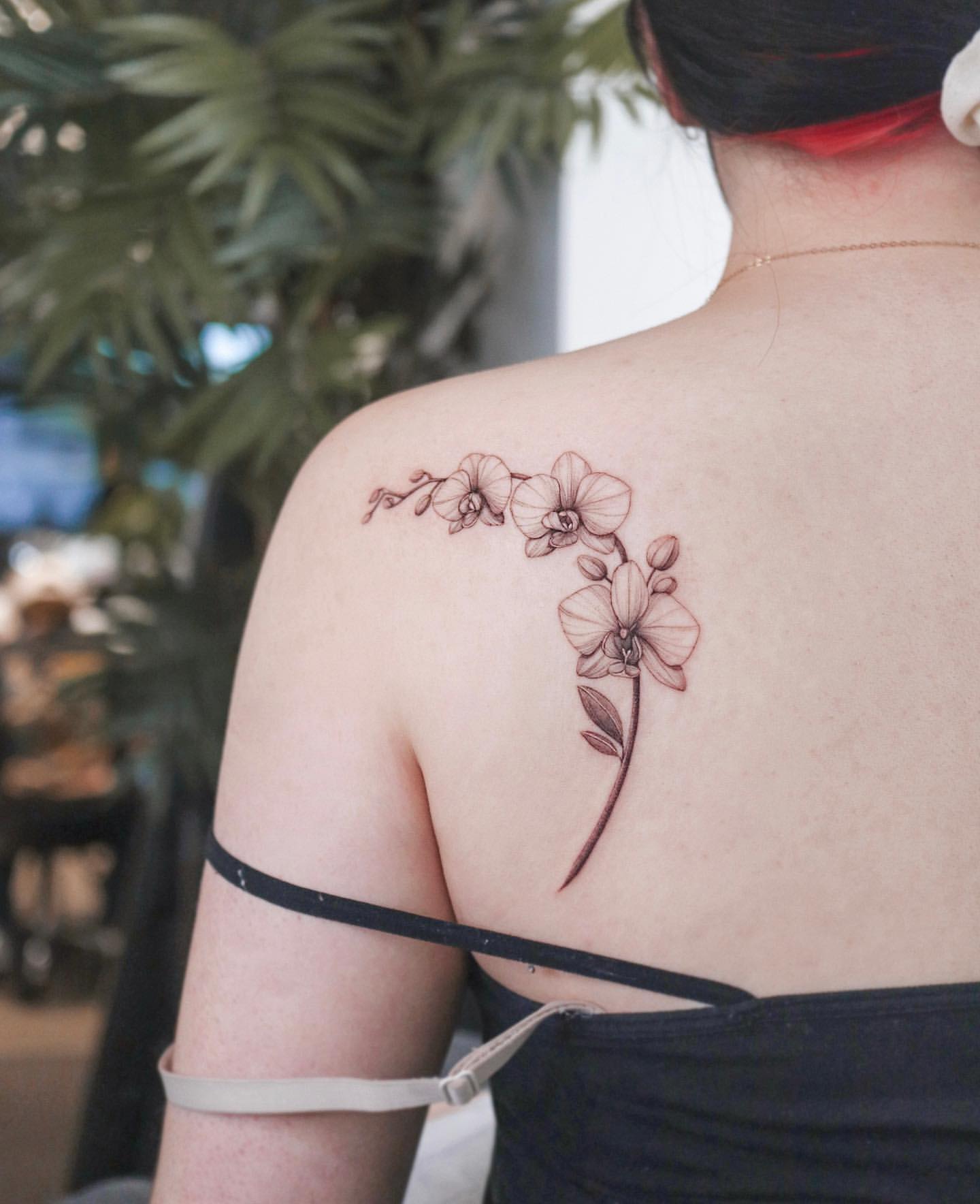 Orchid tattoo, Leg tattoos, Orchid tattoo meaning