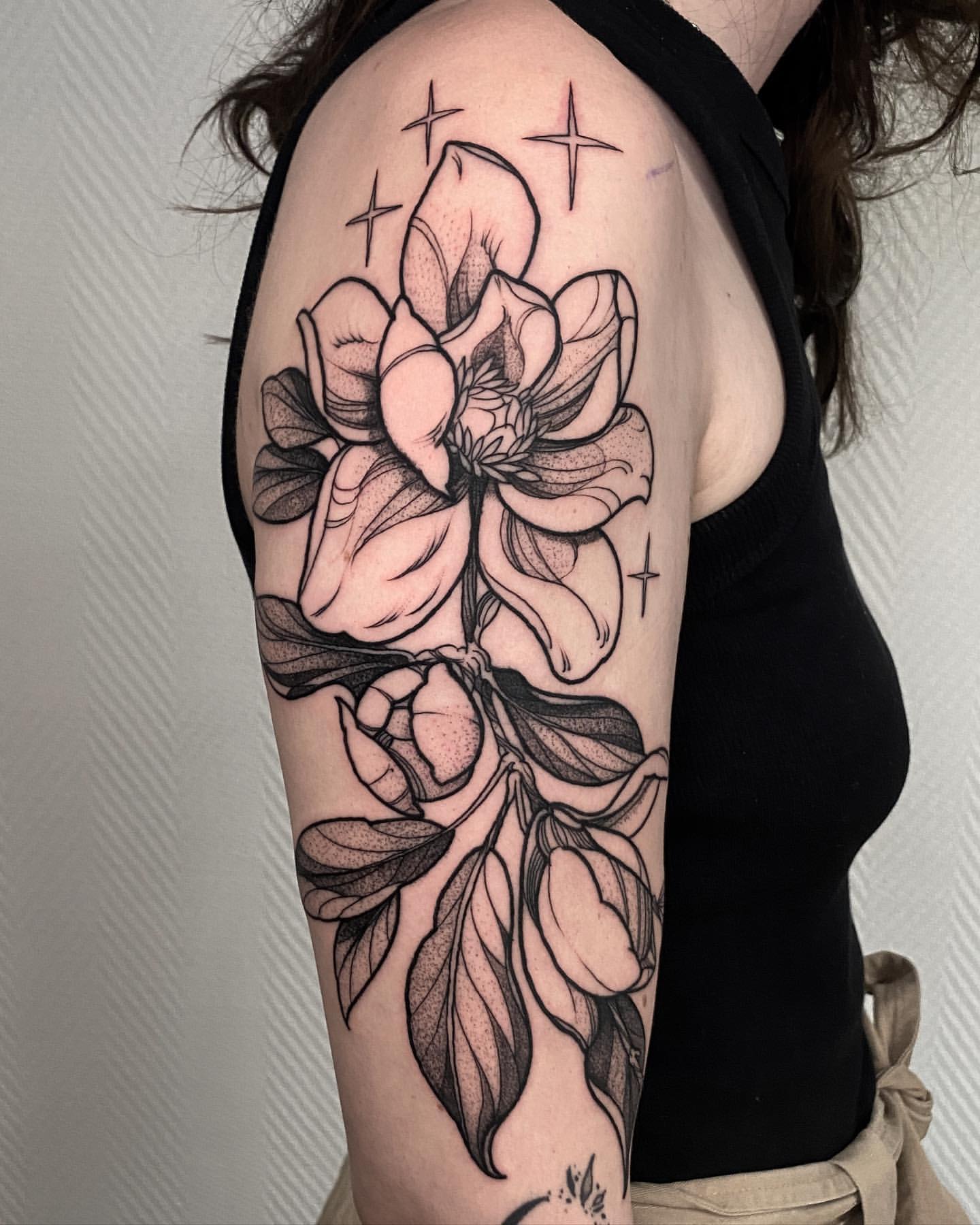 Magnolia Tattoo Ideas 22