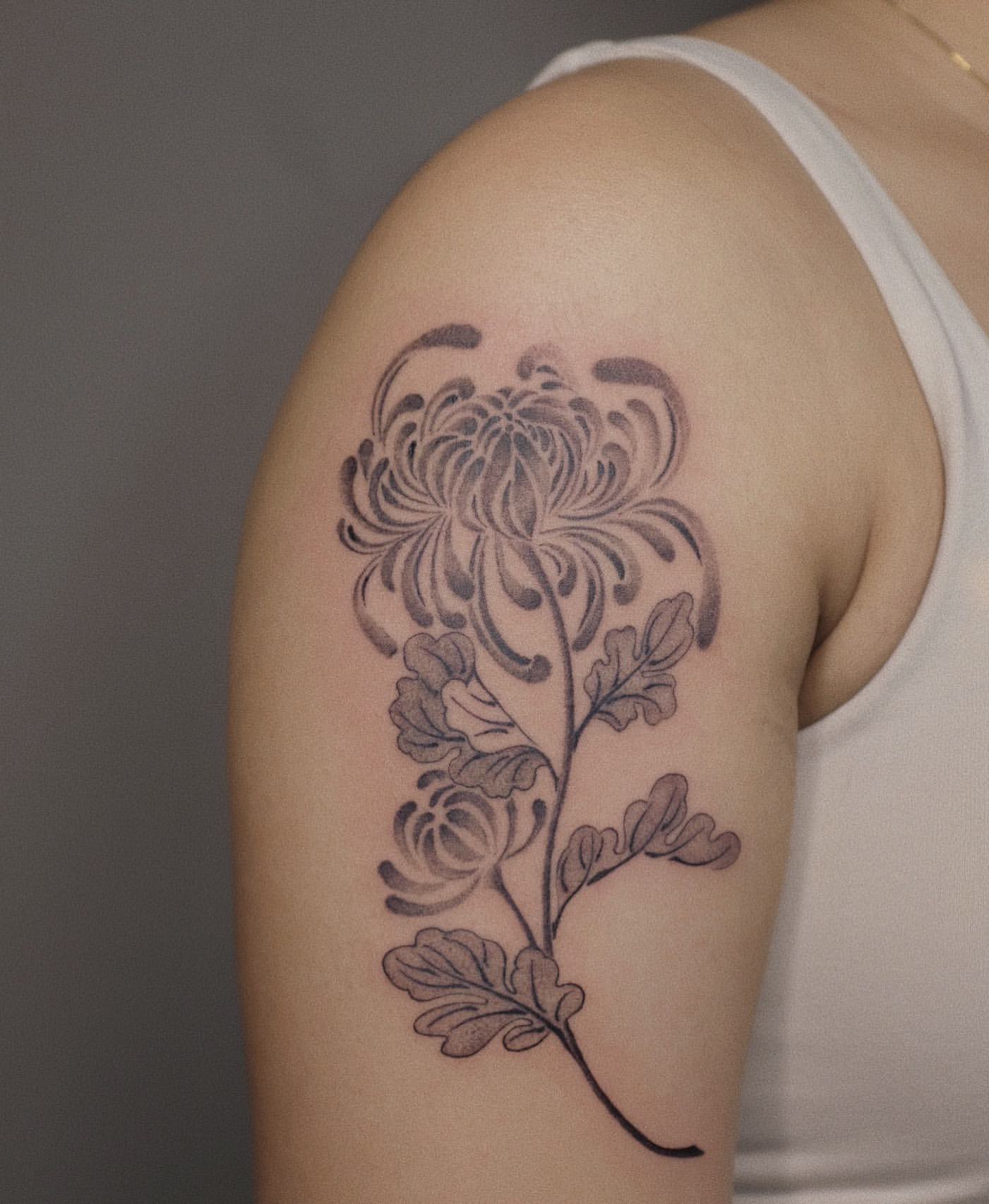 Chrysanthemum Tattoo Ideas 12