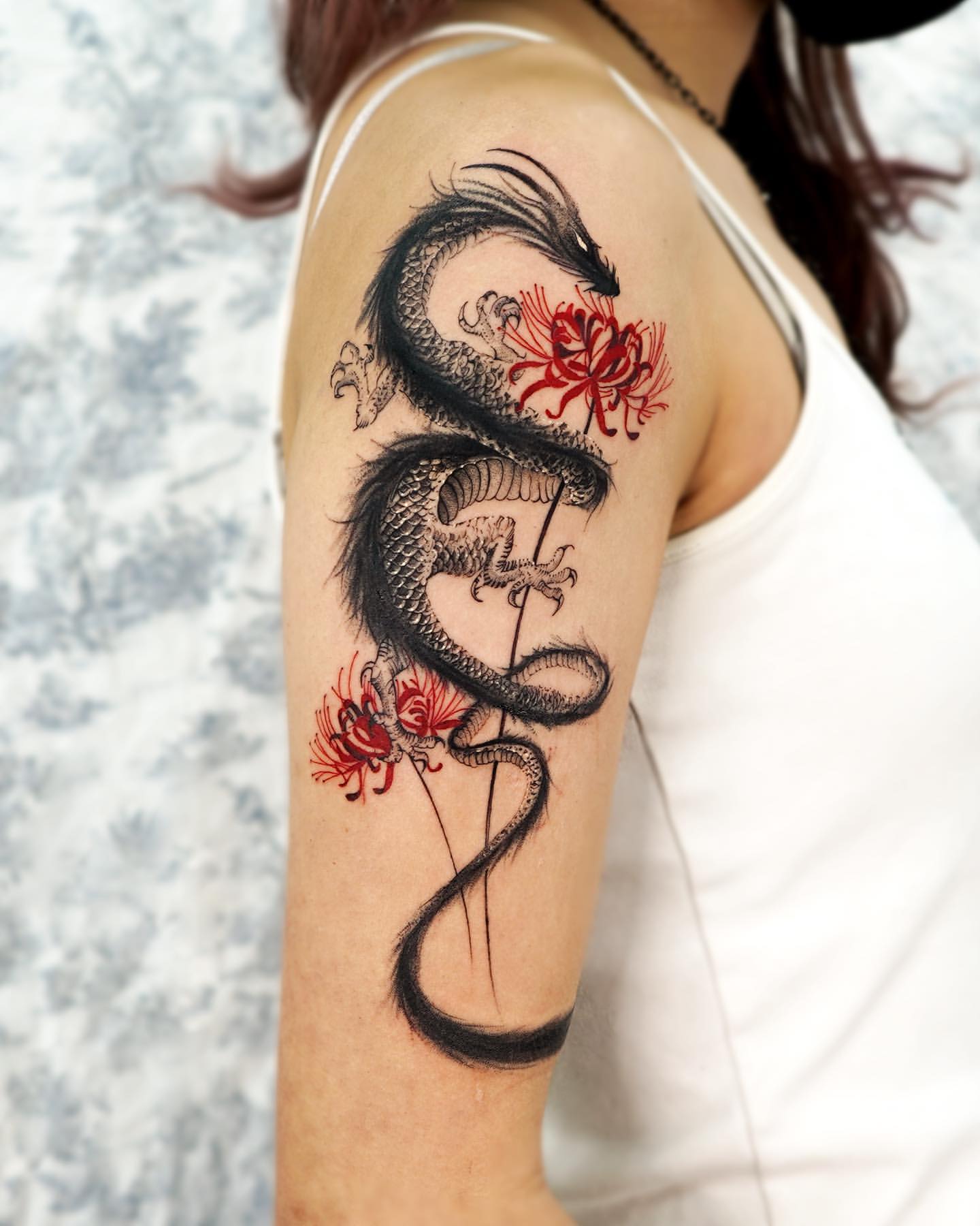 Spider Lily Tattoo Ideas 29