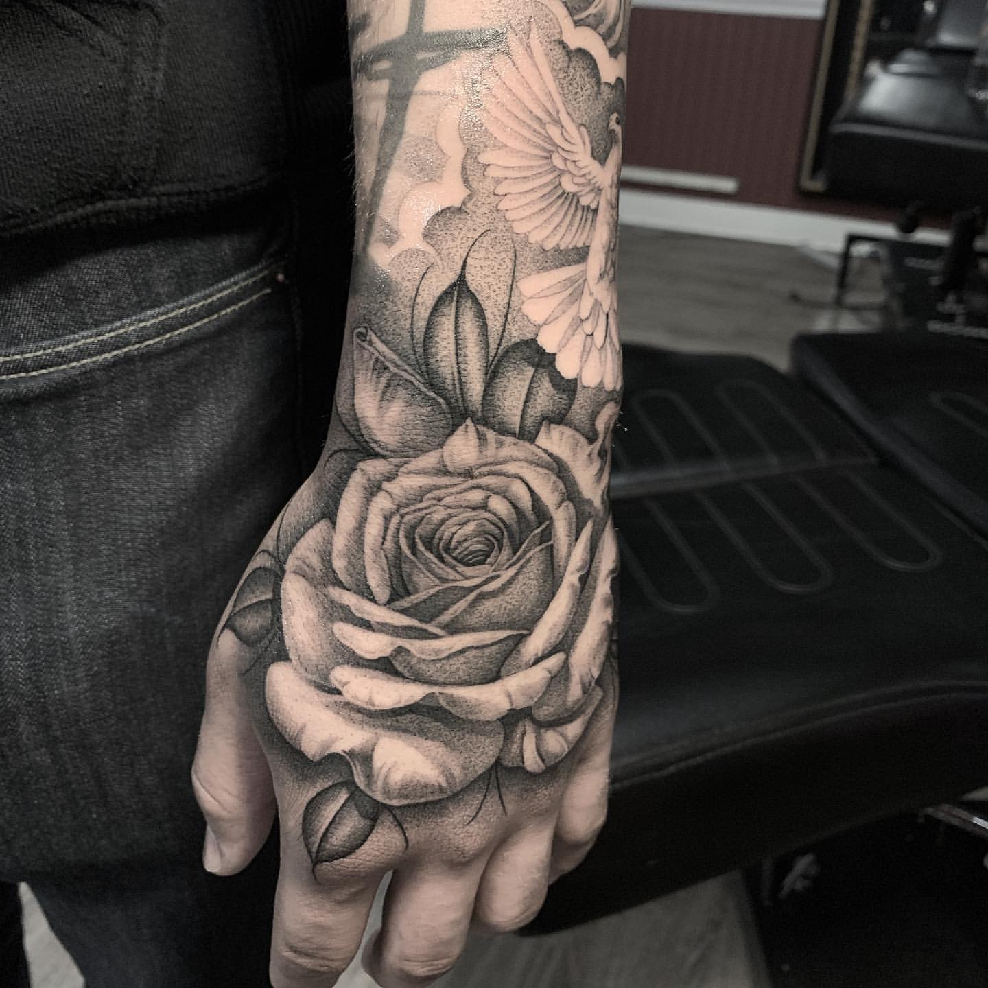 Rose Hand Tattoo Ideas 3
