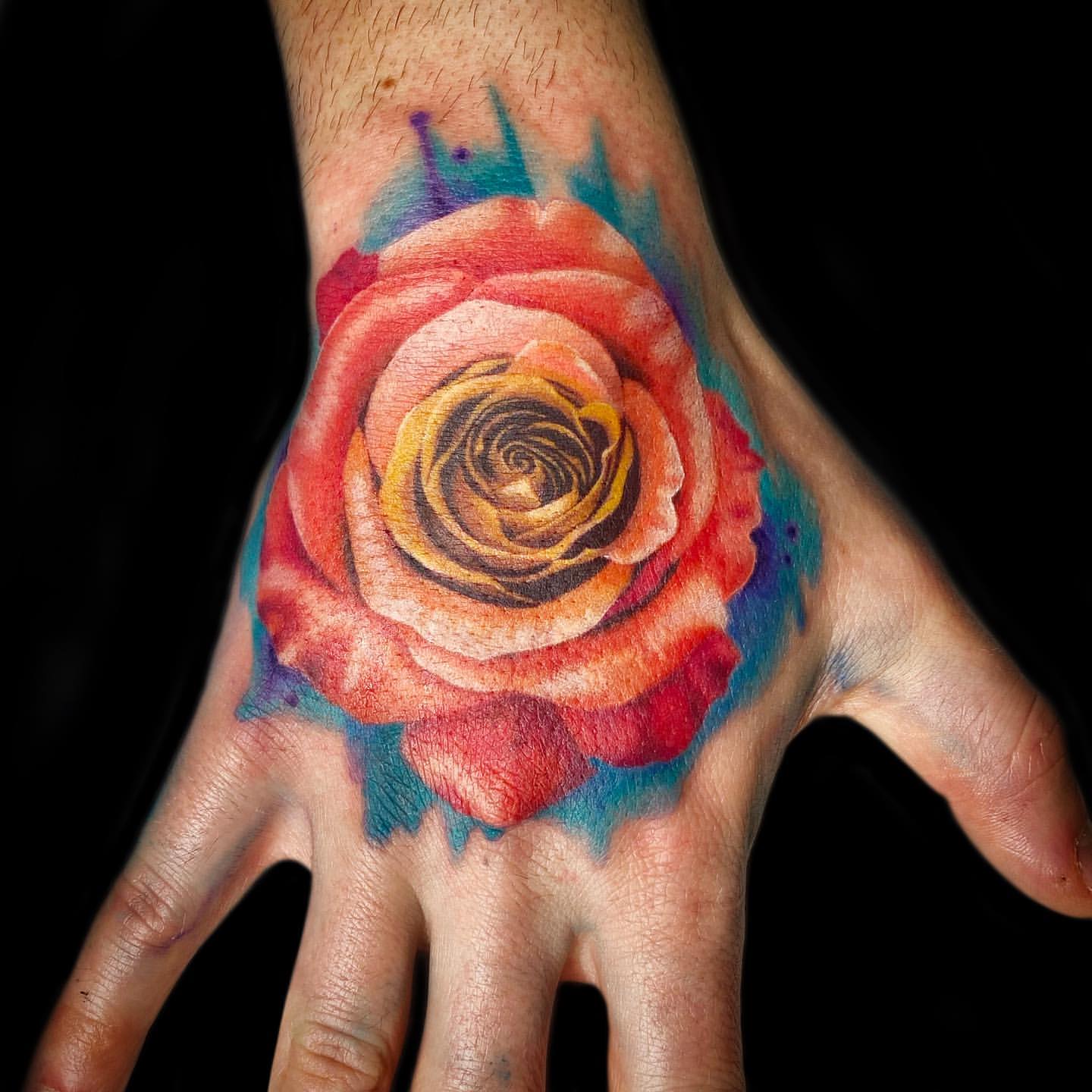Rose Hand Tattoo Ideas 10