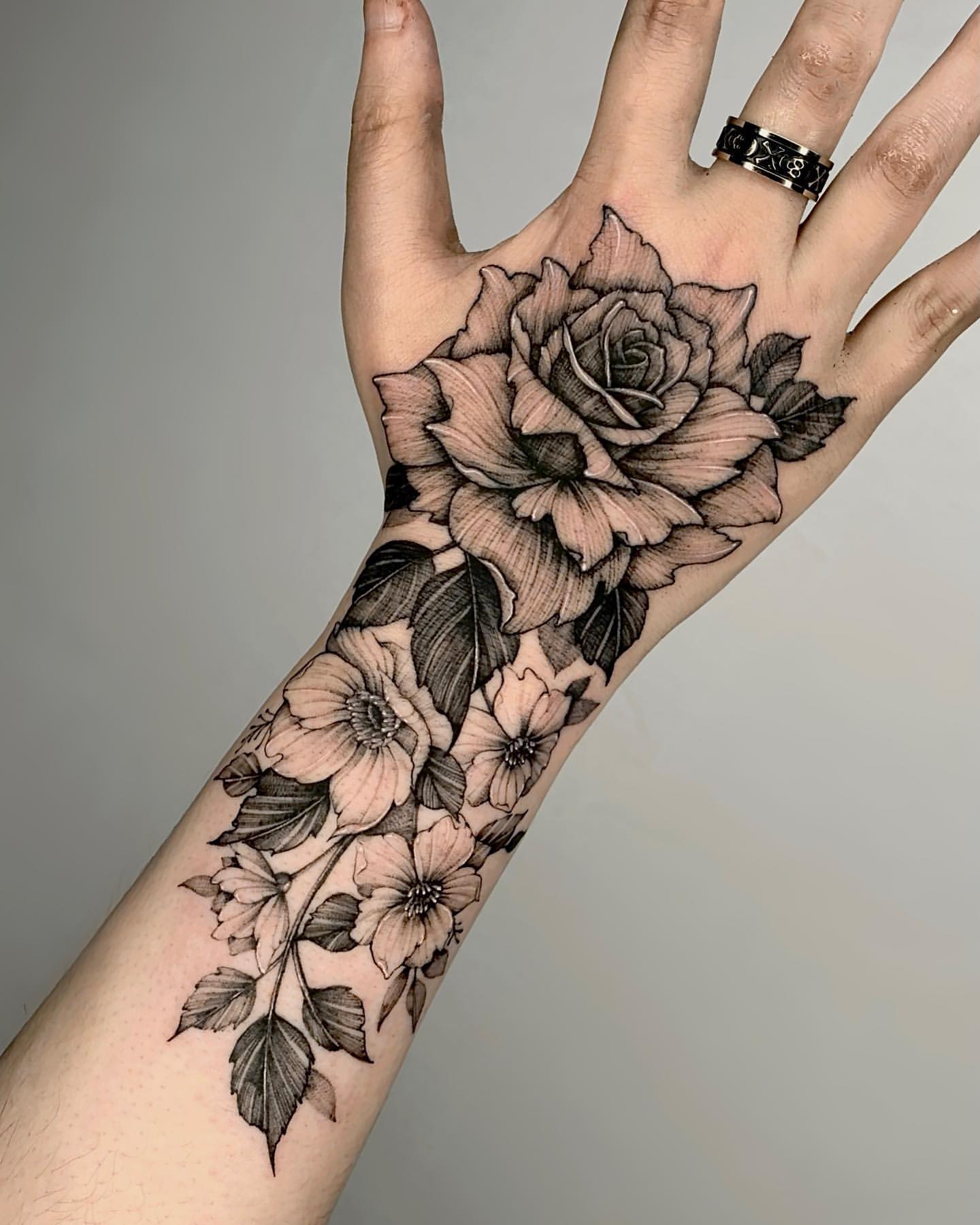 Rose Hand Tattoo Ideas 11