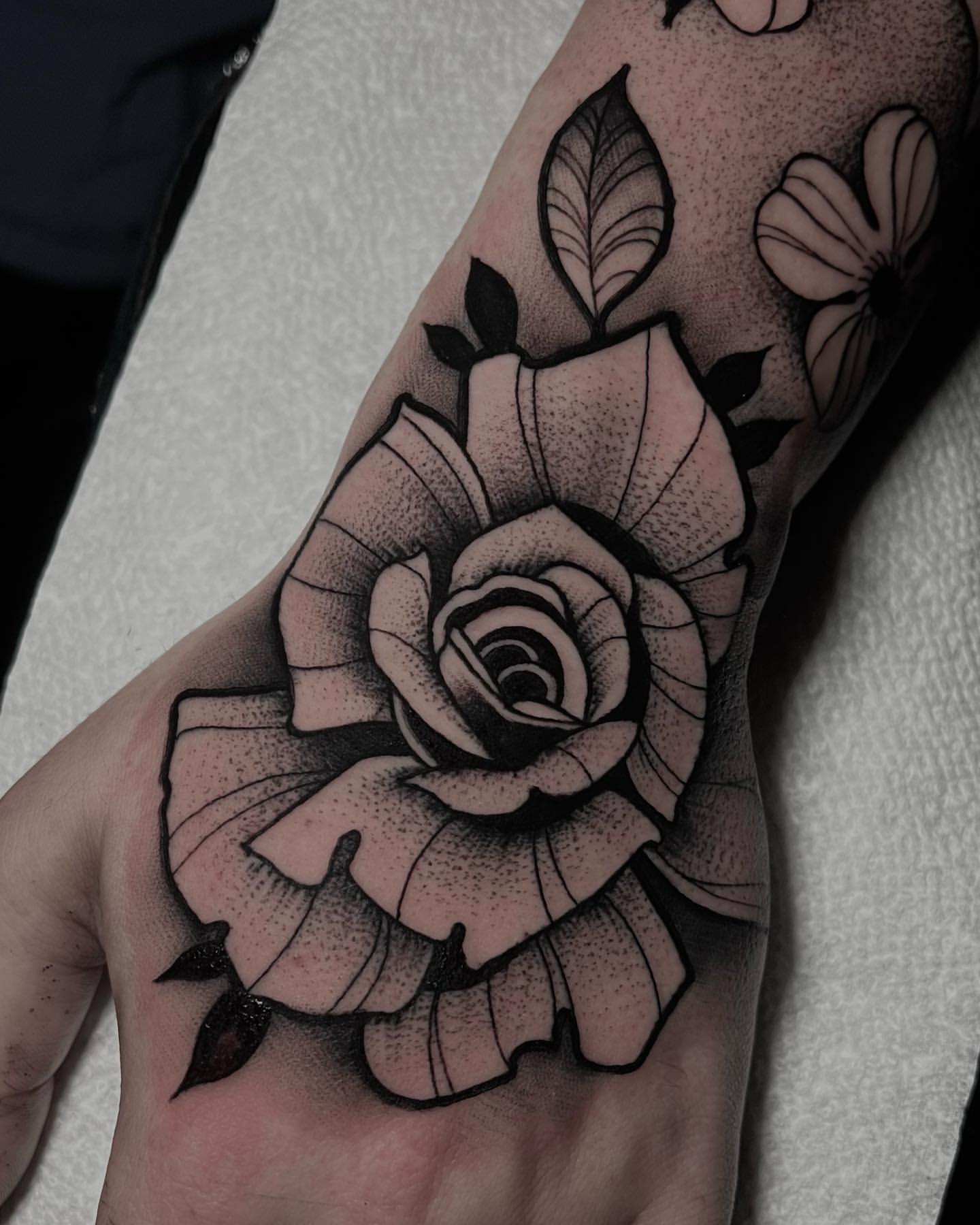 Rose Hand Tattoo Ideas 14
