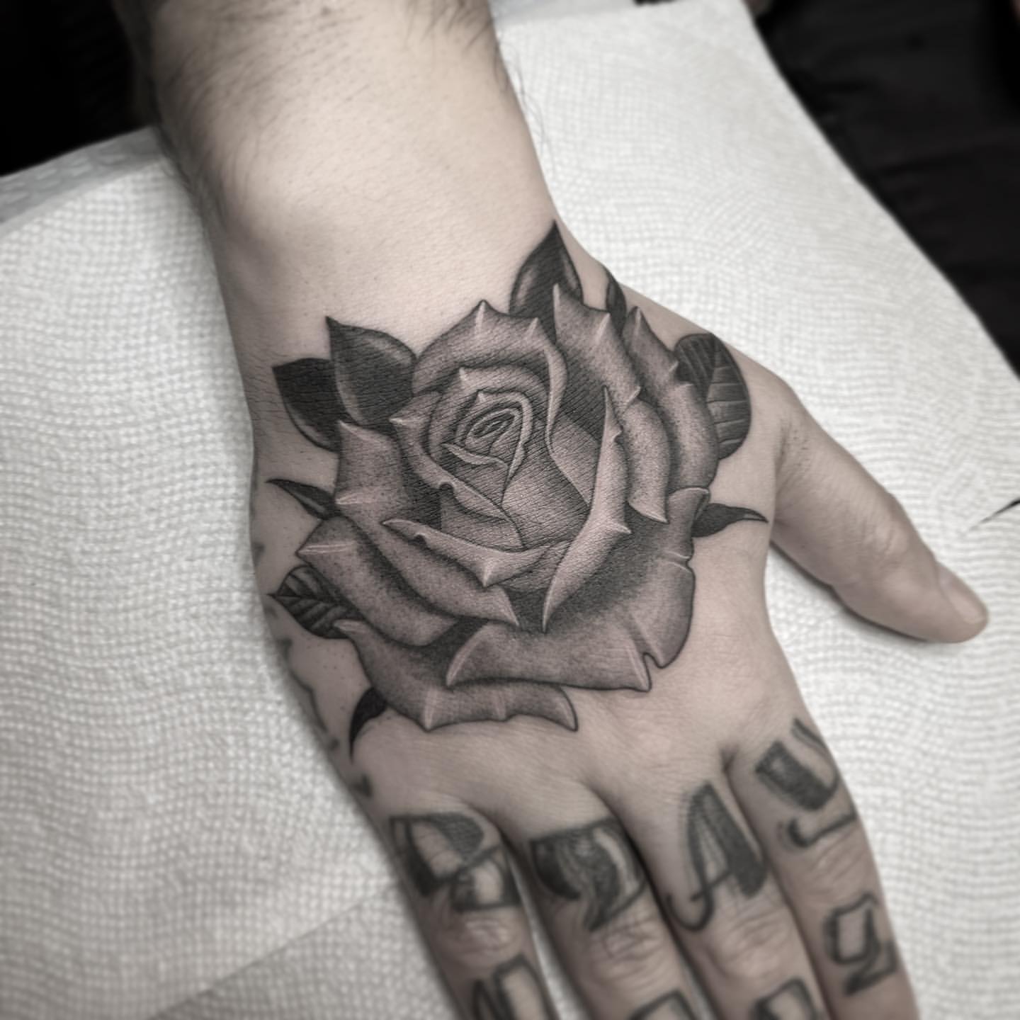 Rose Hand Tattoo Ideas 15