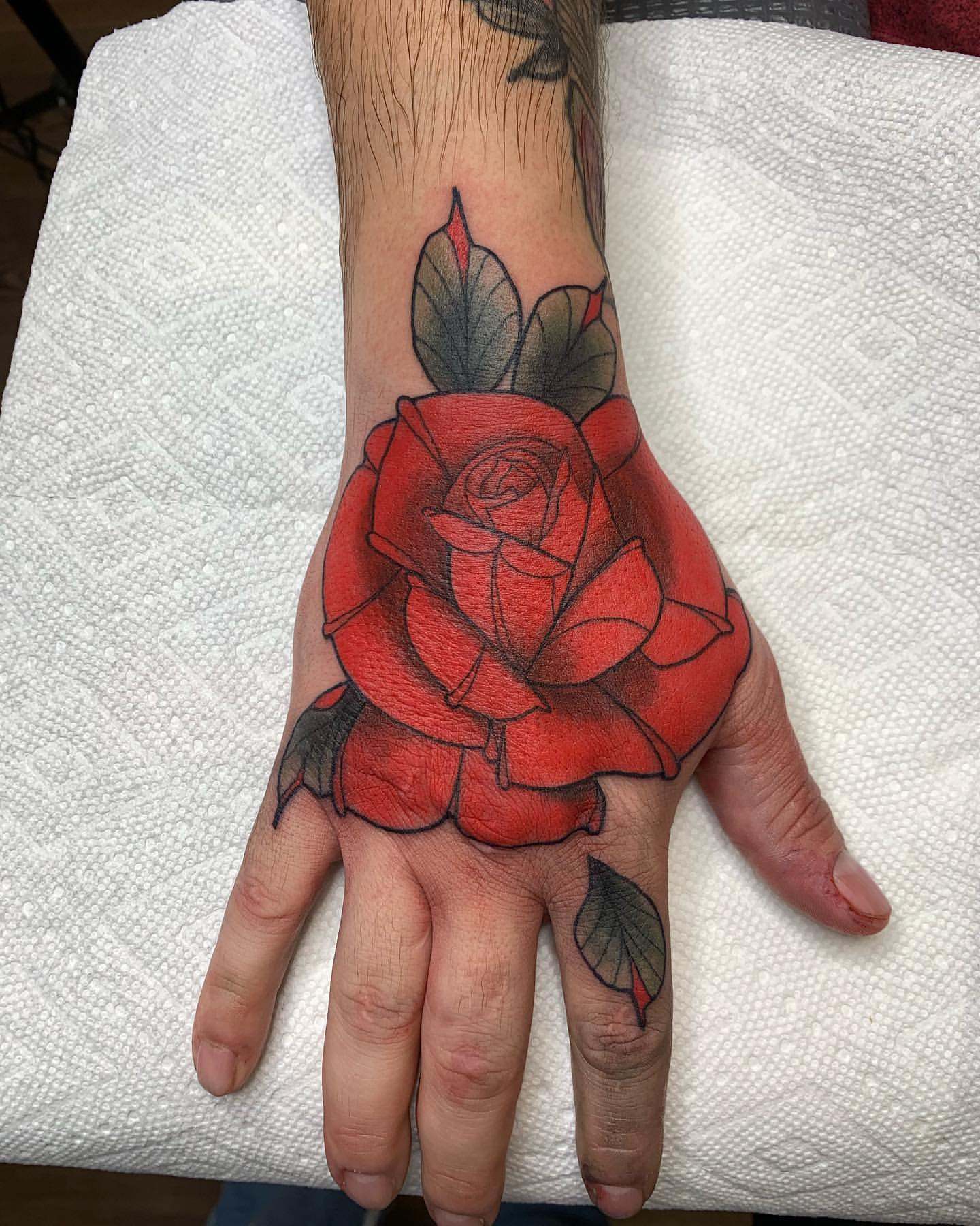 Rose Hand Tattoo Ideas 18