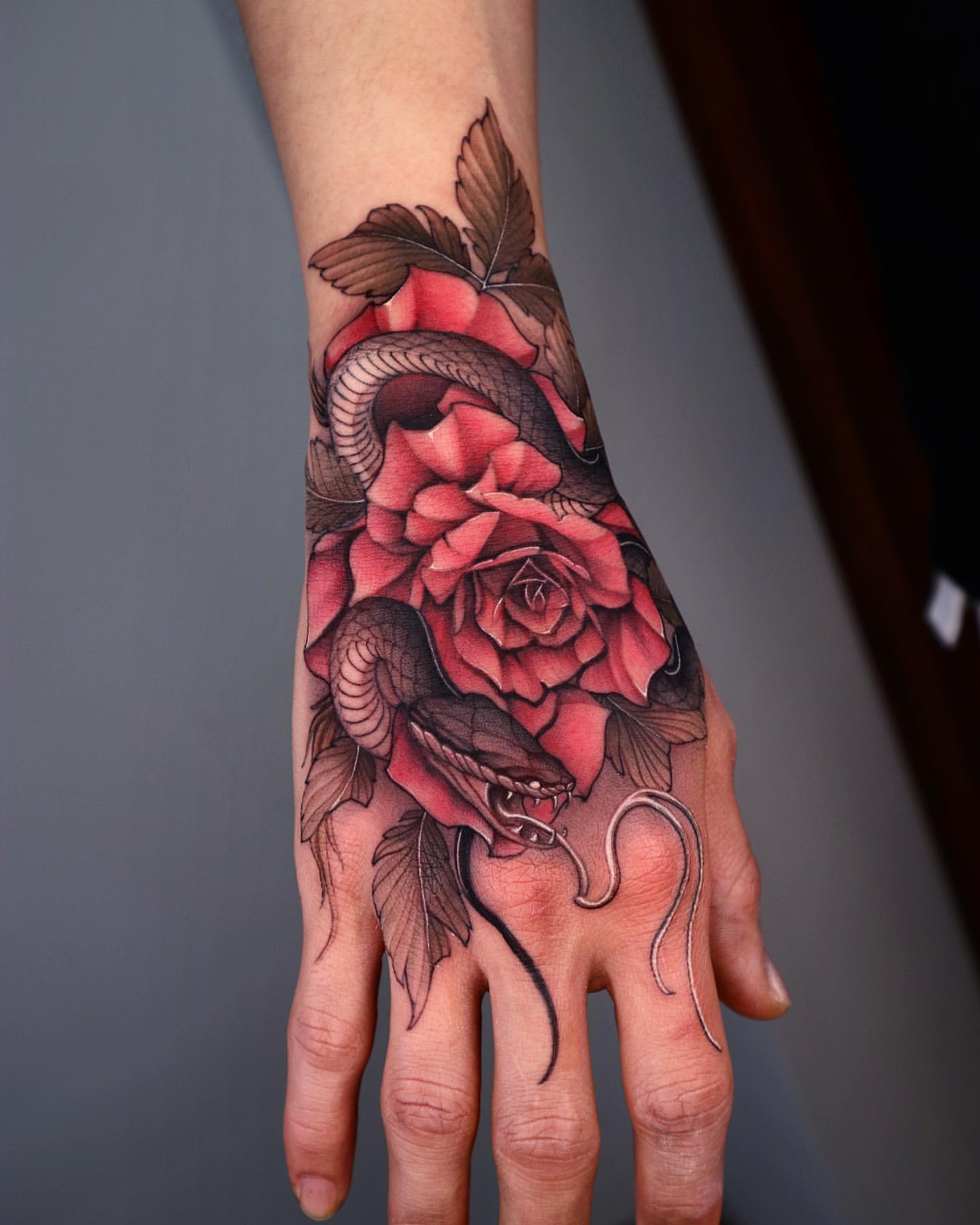 Rose Hand Tattoo Ideas 19